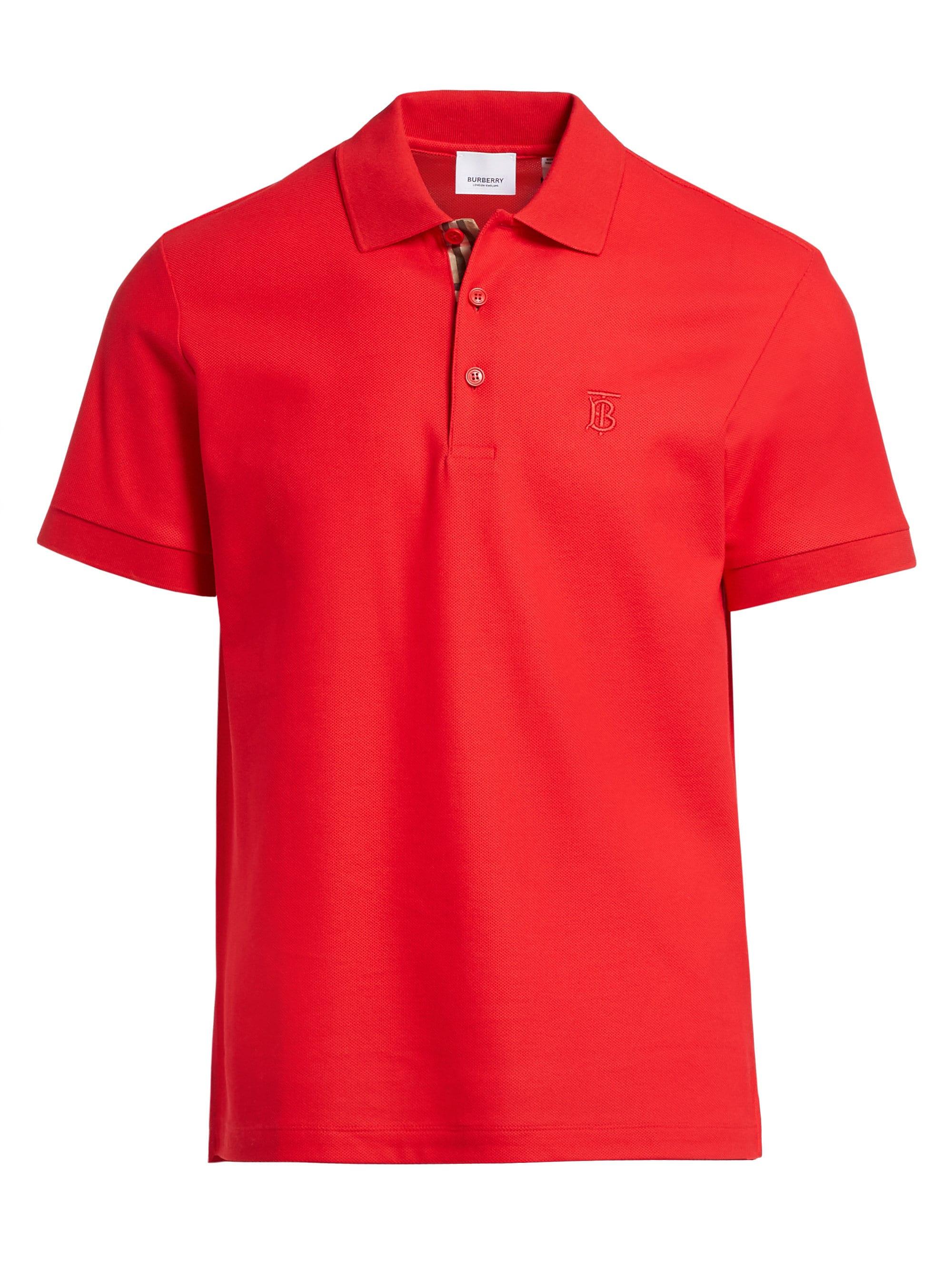 Burberry Men's Eddie Core Polo Shirt - Bright Red in Red for Men - Lyst
