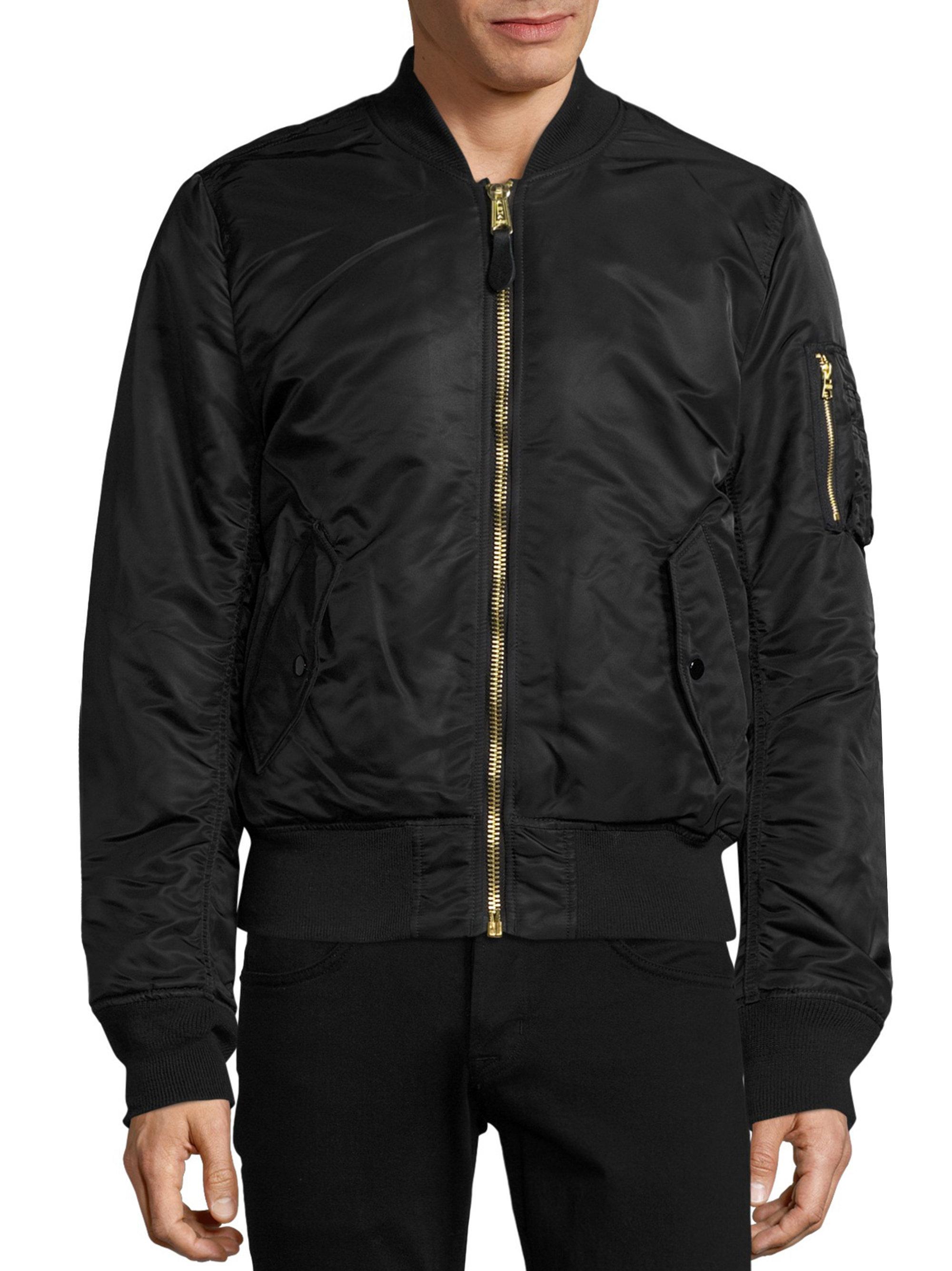 Alpha Industries Synthetic Nylon Flight Jacket in Black ...