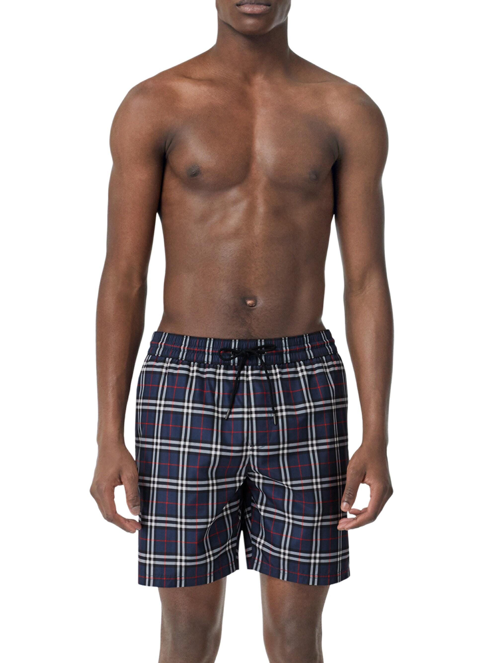 Burberry Guildes Plaid Swim Shorts in Blue for Men - Lyst
