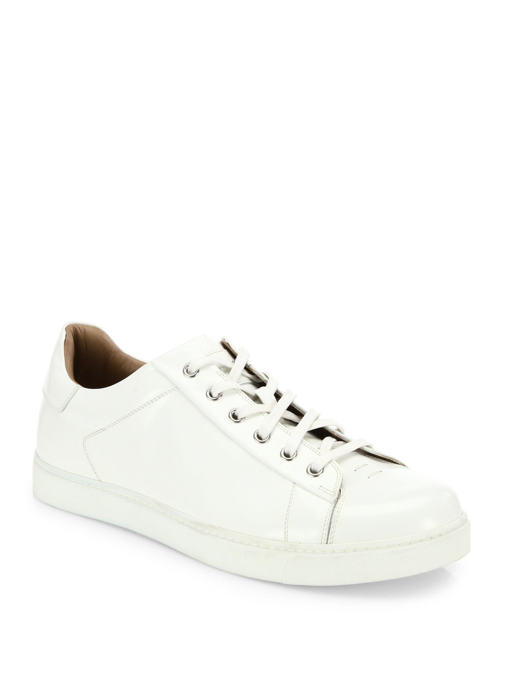 Lyst - Gianvito Rossi Solid Leather Low-top Sneakers in White