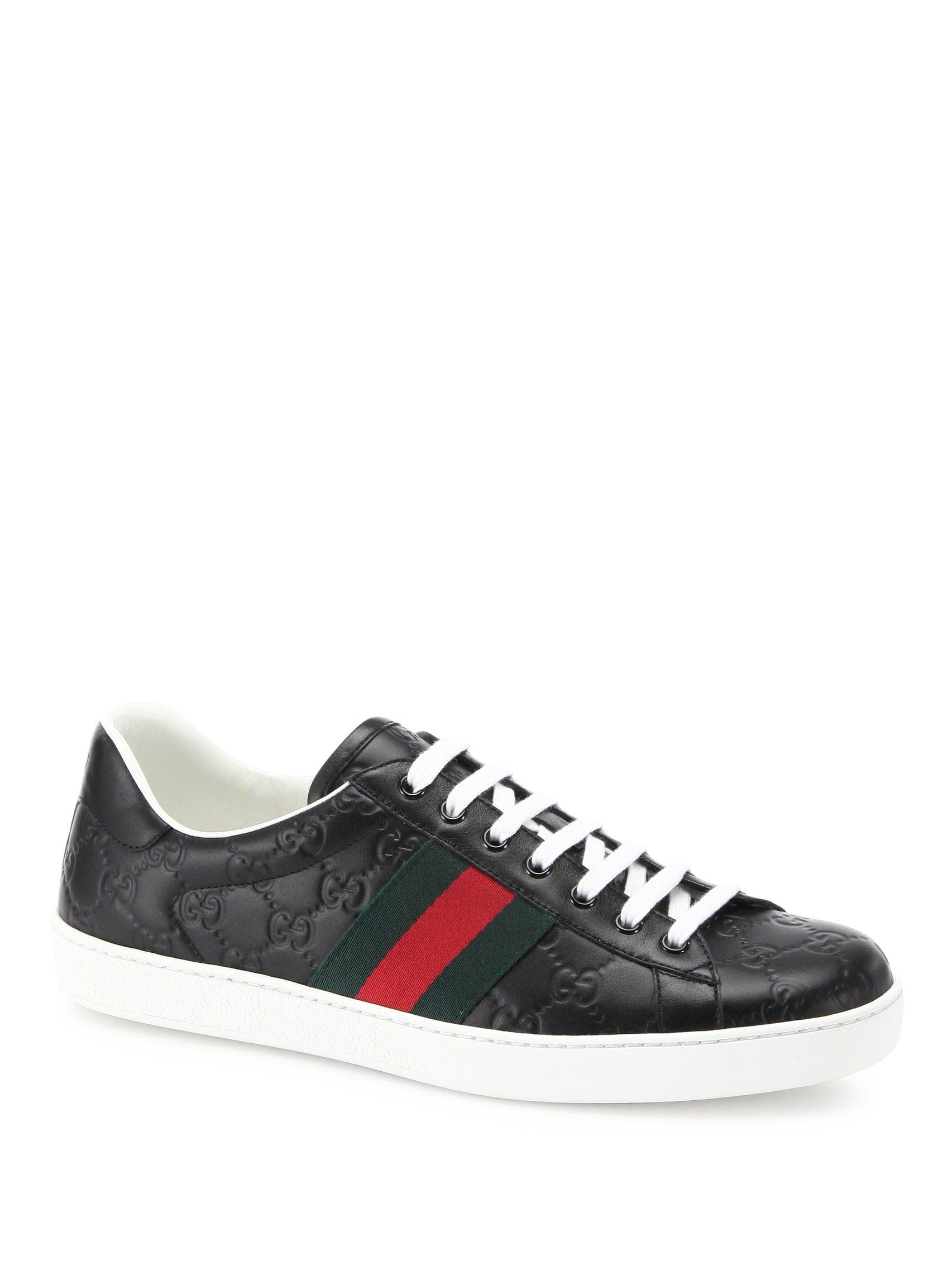 Lyst - Gucci Ace Leather Sneakers in Black for Men