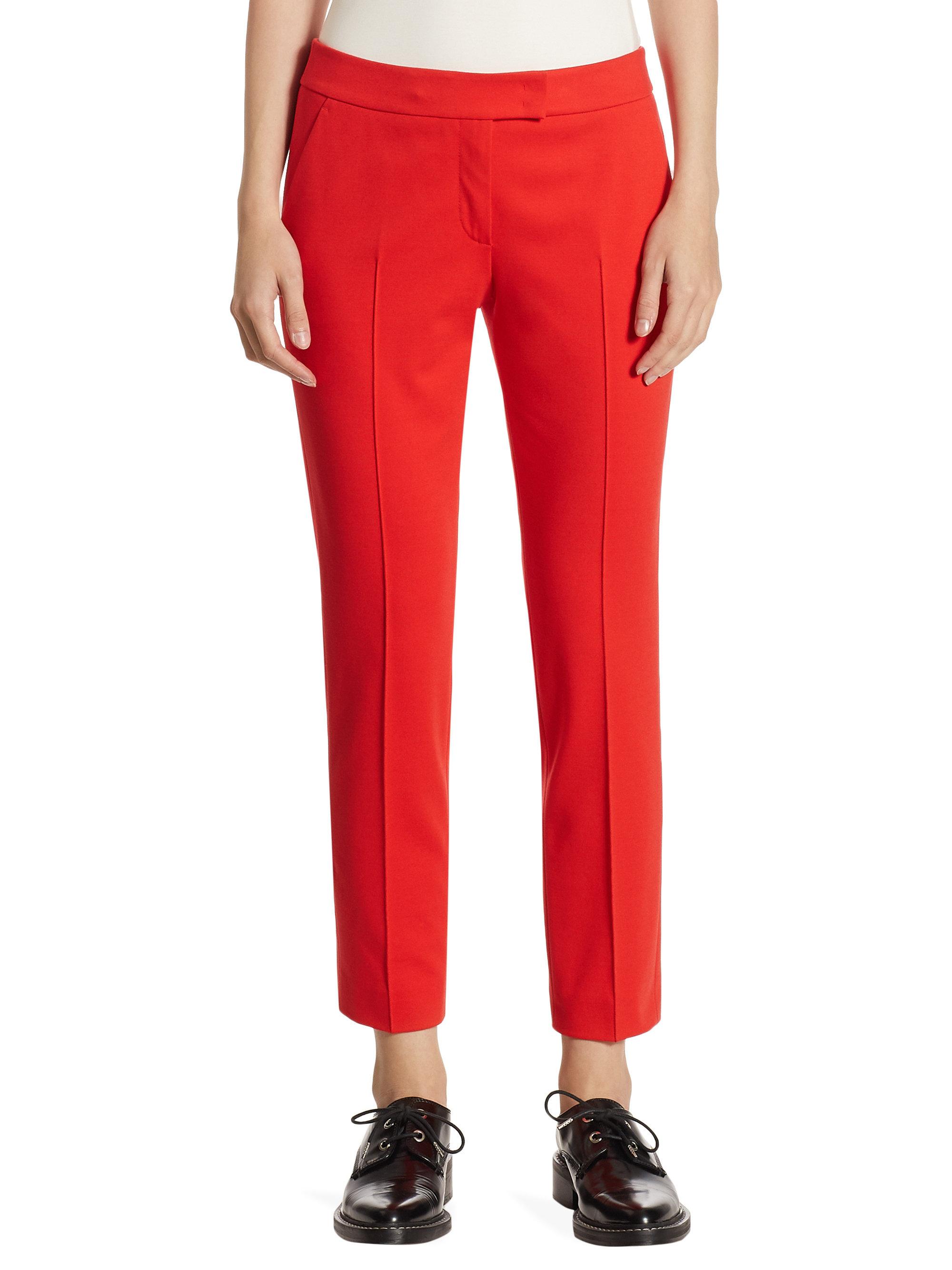 Lyst - Akris Punto Piped Jersey Pants in Red