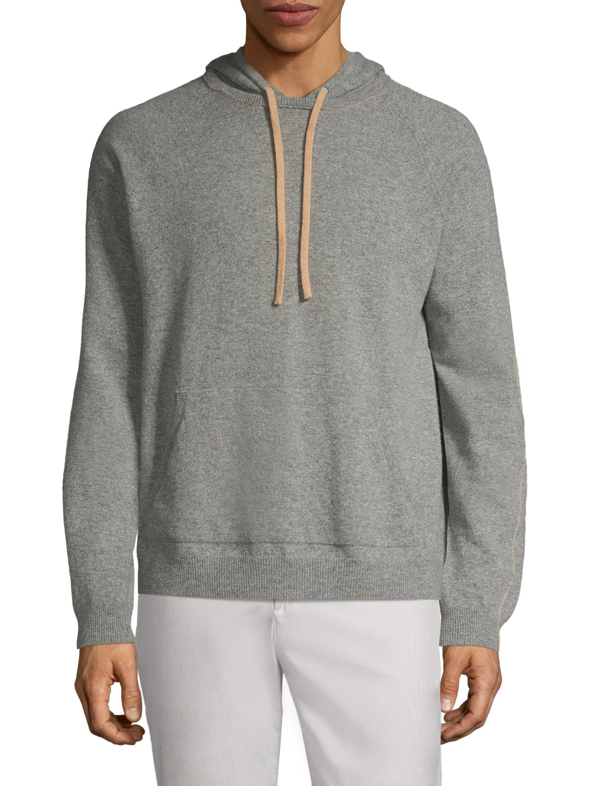 Eleventy Modern-fit Fleece Wool Hoodie in Gray for Men - Lyst