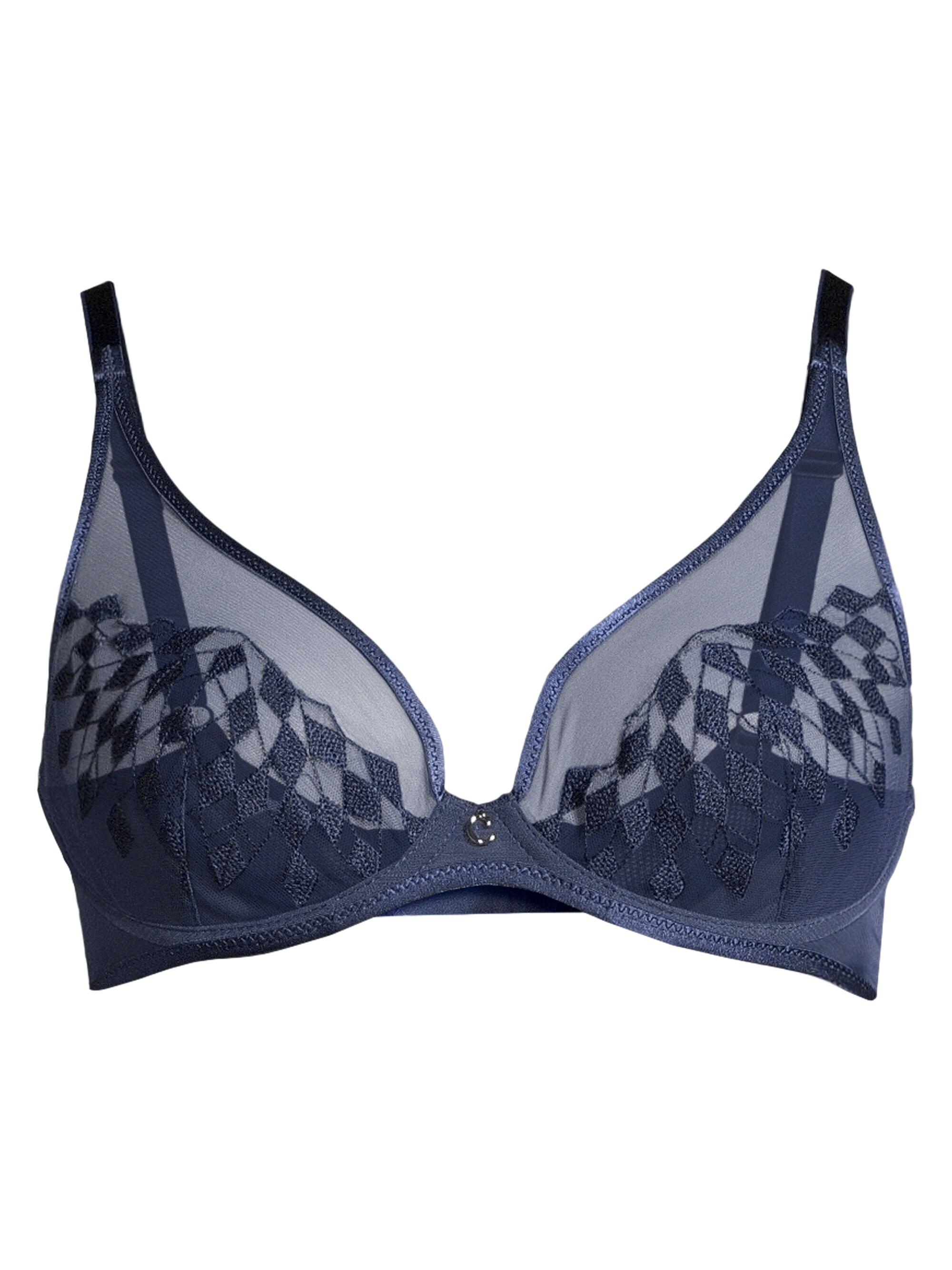 Chantelle Wagram Lace Unlined Plunge Bra in Blue - Lyst