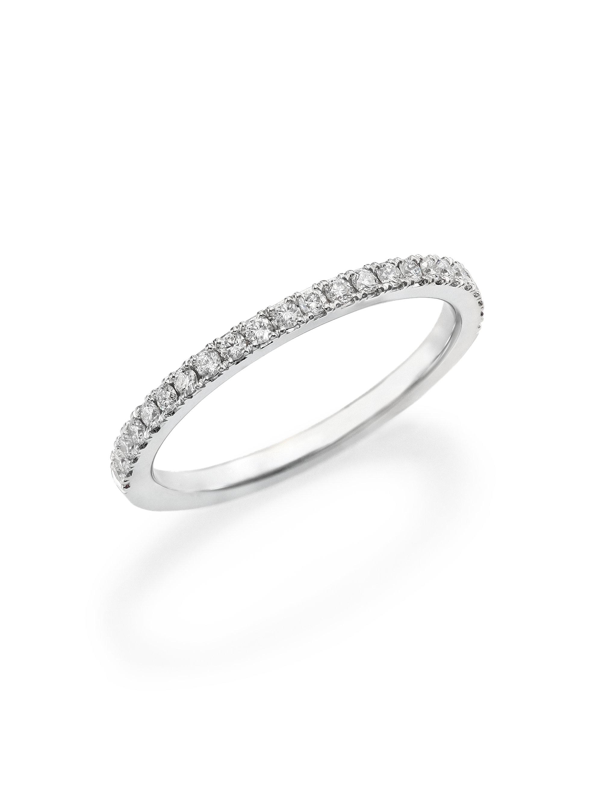 Lyst De Beers Clic Diamond Platinum Eternity Half Band Ring De Beers