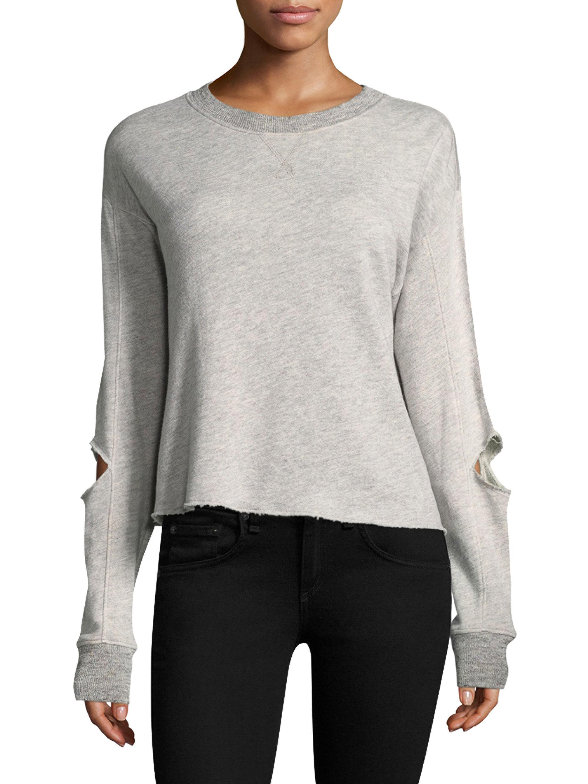 Lyst - N:Philanthropy Savannah Distressed Cotton Sweatshirt in Gray