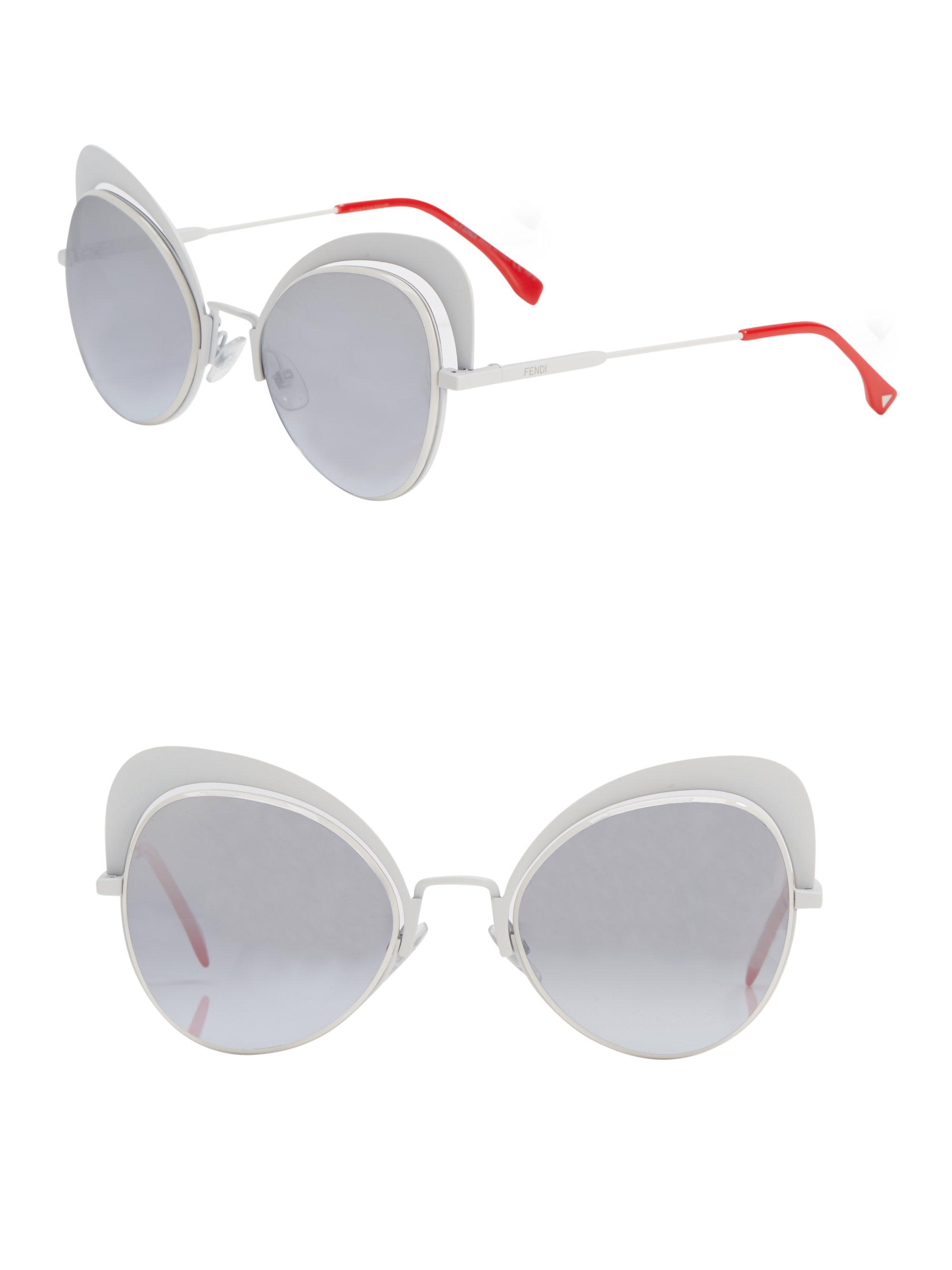 Fendi 54mm Cat Eye Sunglasses In White Lyst 