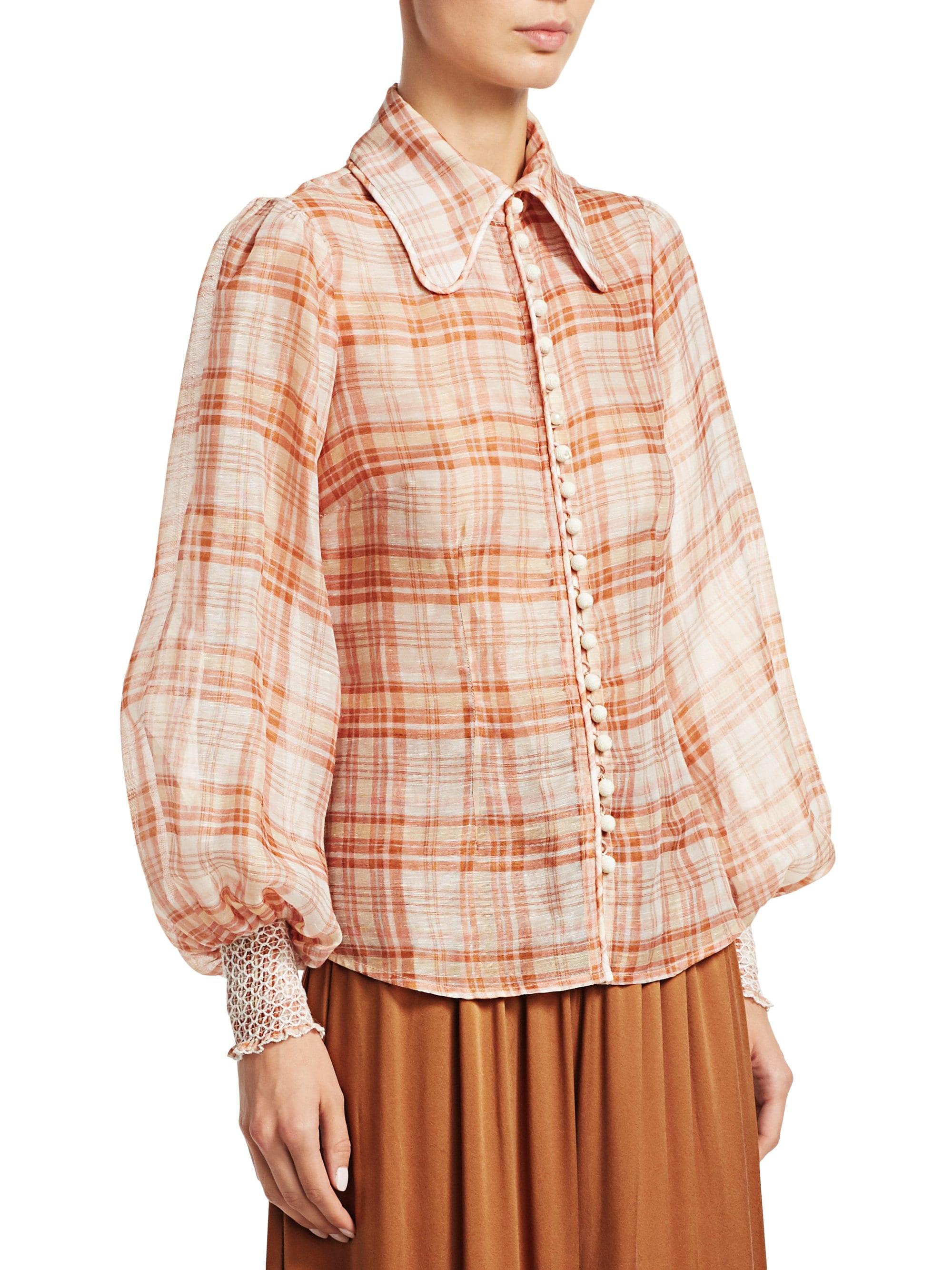 zimmermann luminous lantern sleeve blouse