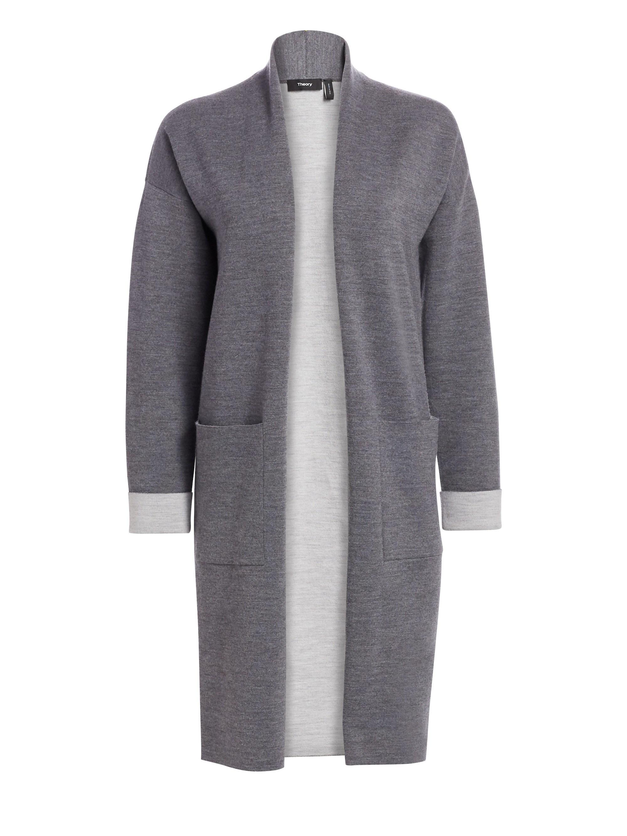 Theory Women's Double Face Wool-blend Cardigan - Charcoal Grey in Gray ...