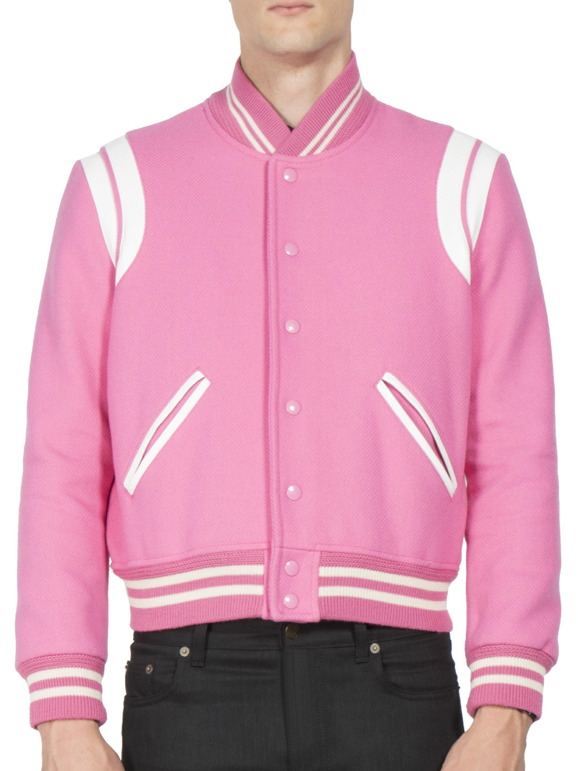 Lyst - Saint Laurent Teddy Wool Blend Jacket in Pink for Men