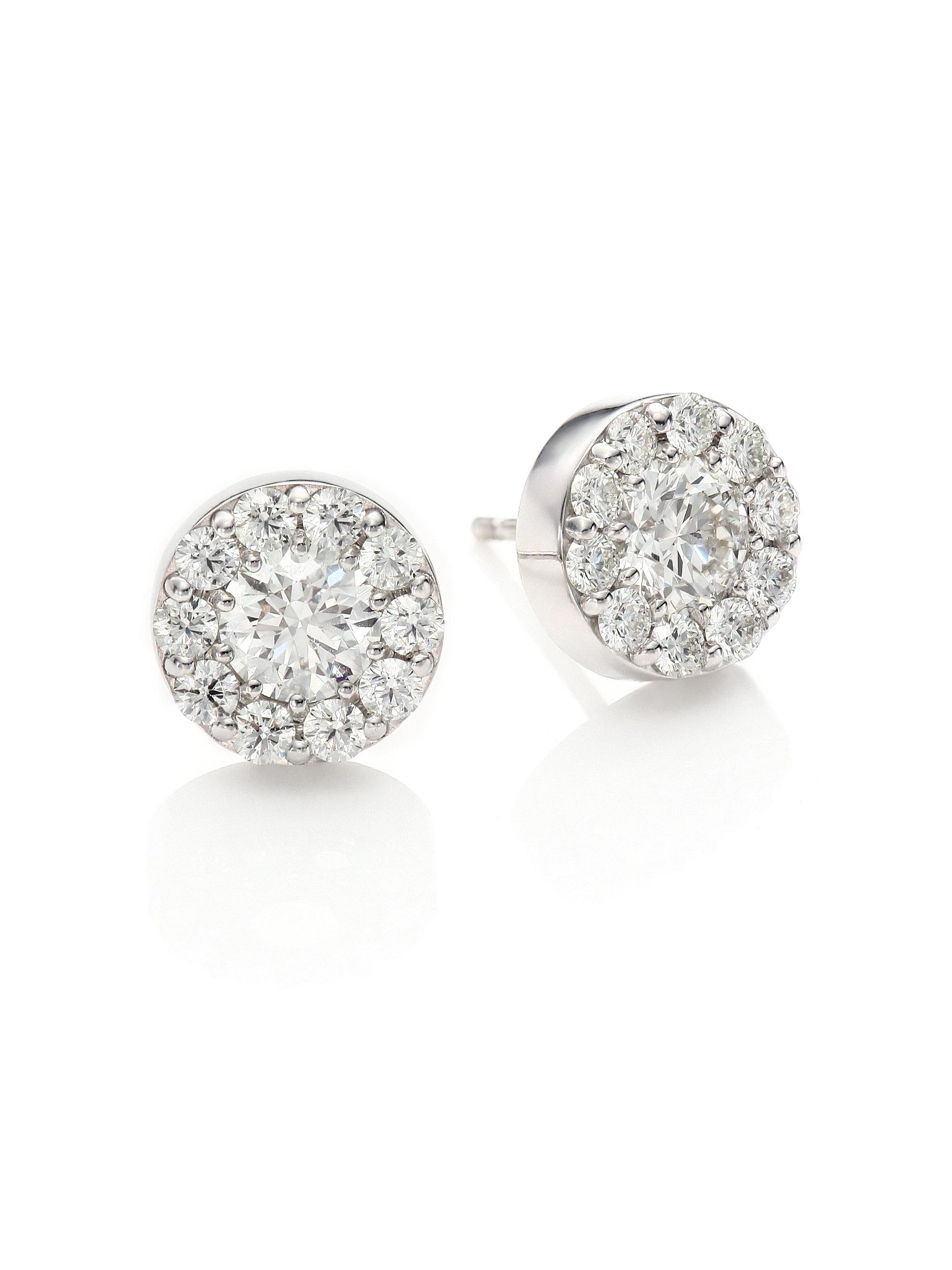 Lyst Hearts On Fire Diamond 18k White Gold Fulfillment Stud Hearts On Fire