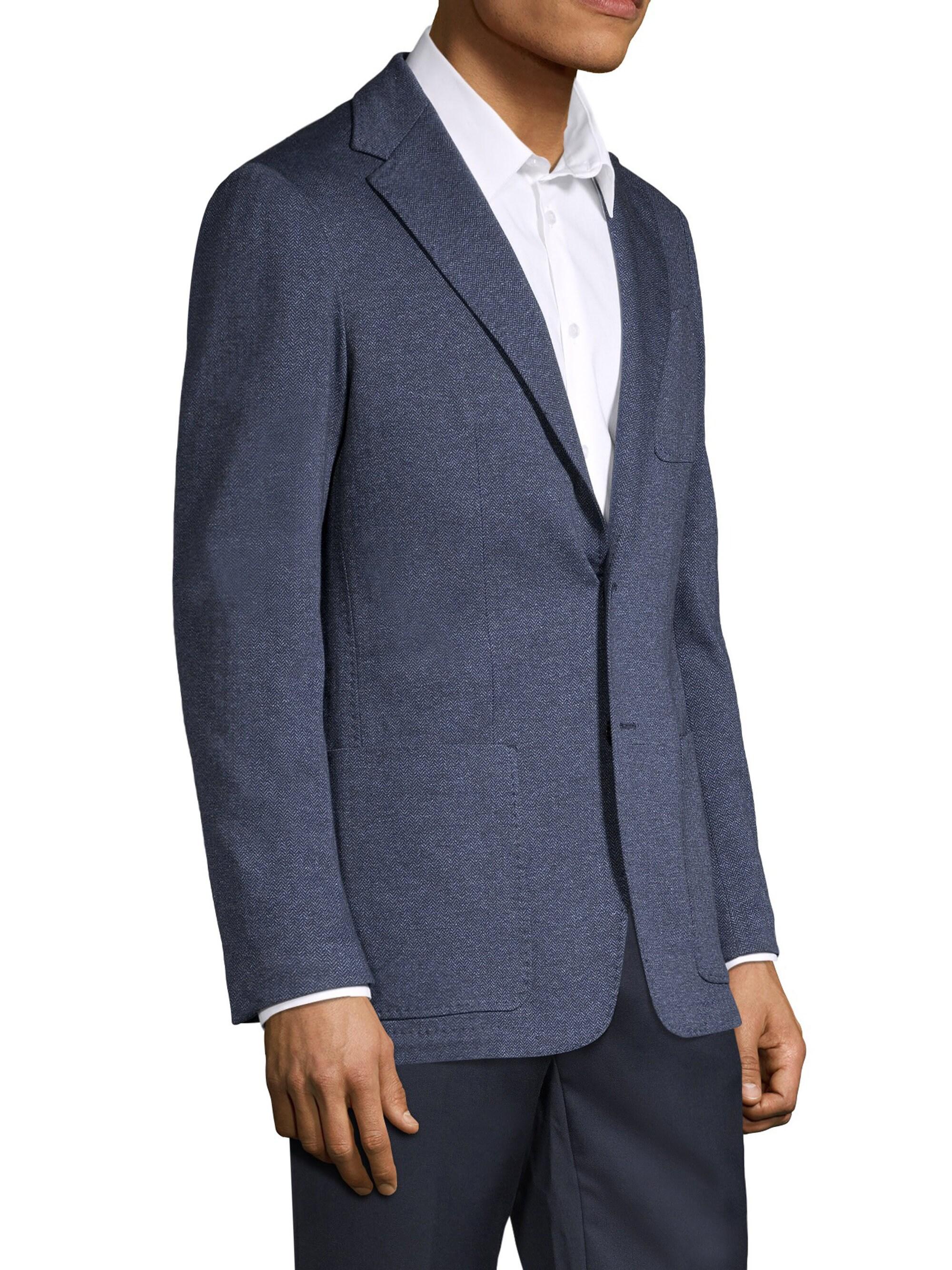 Canali Regular-fit Chevron Wool Sports Jacket for Men - Lyst