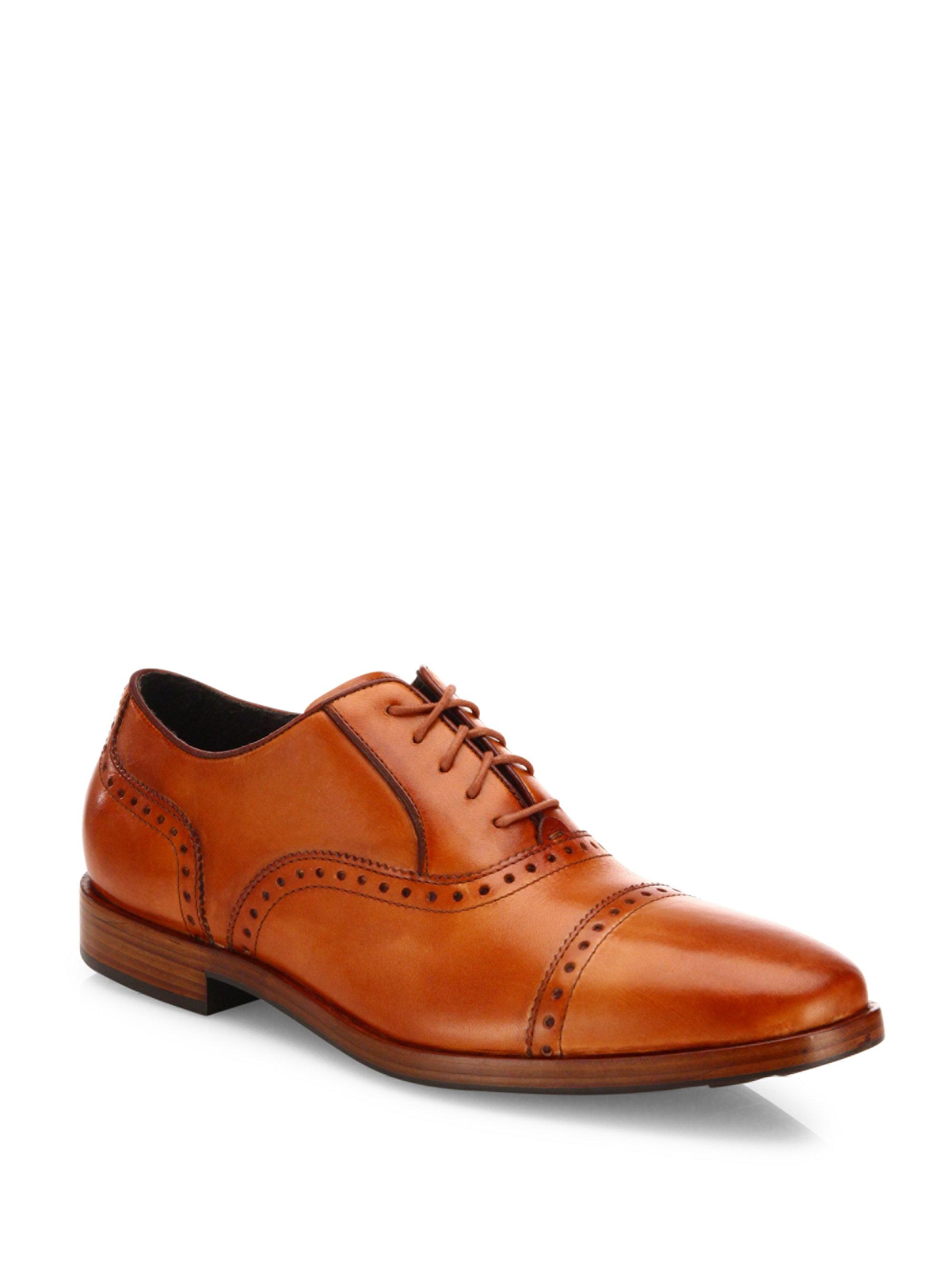 Lyst - Cole Haan Brogue Leather Oxfords in Brown for Men
