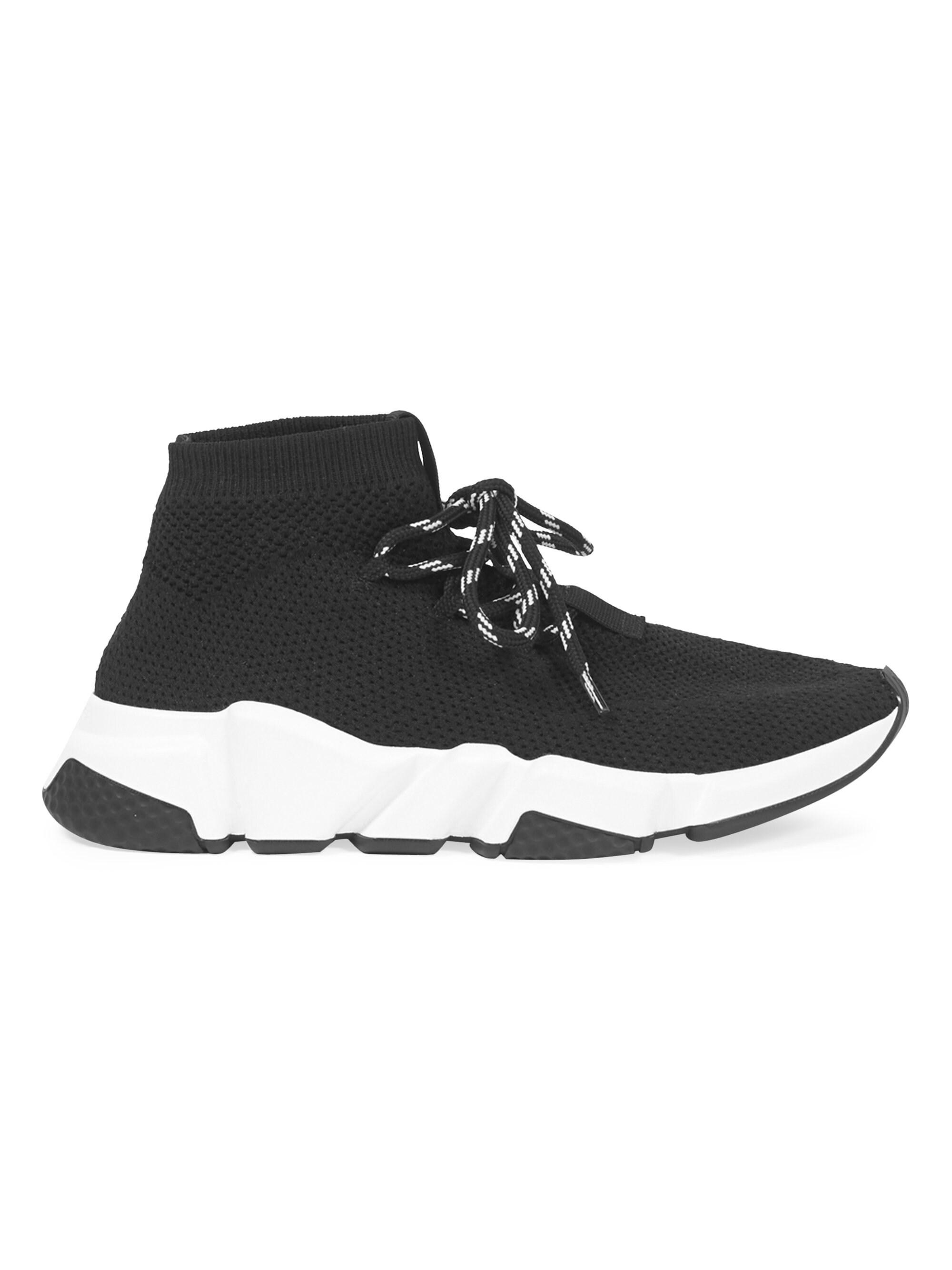 Balenciaga Lace-up Speed Sock Sneakers in Black - Lyst
