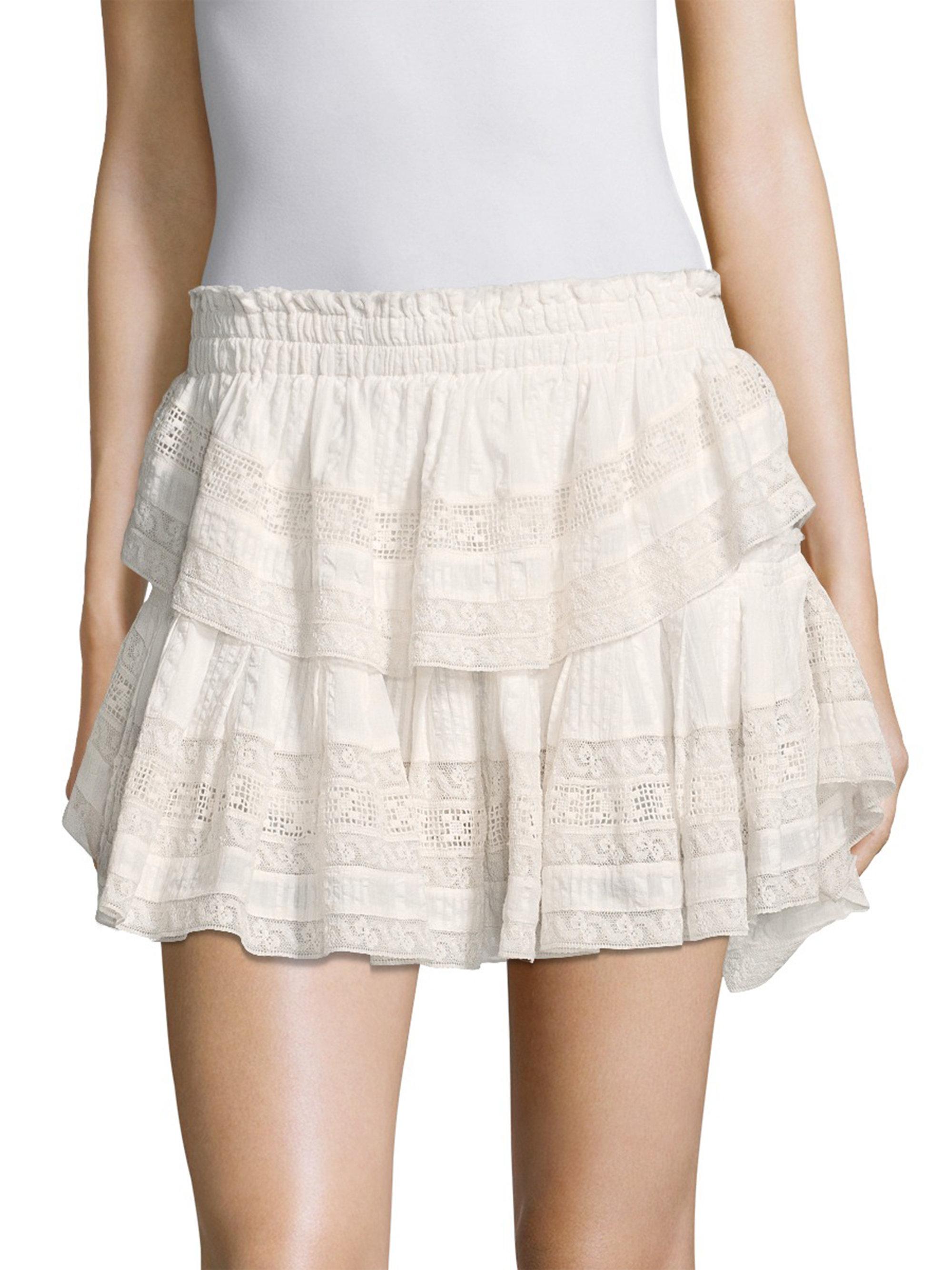 Lyst - Loveshackfancy Ruffle Mini Skirt in White