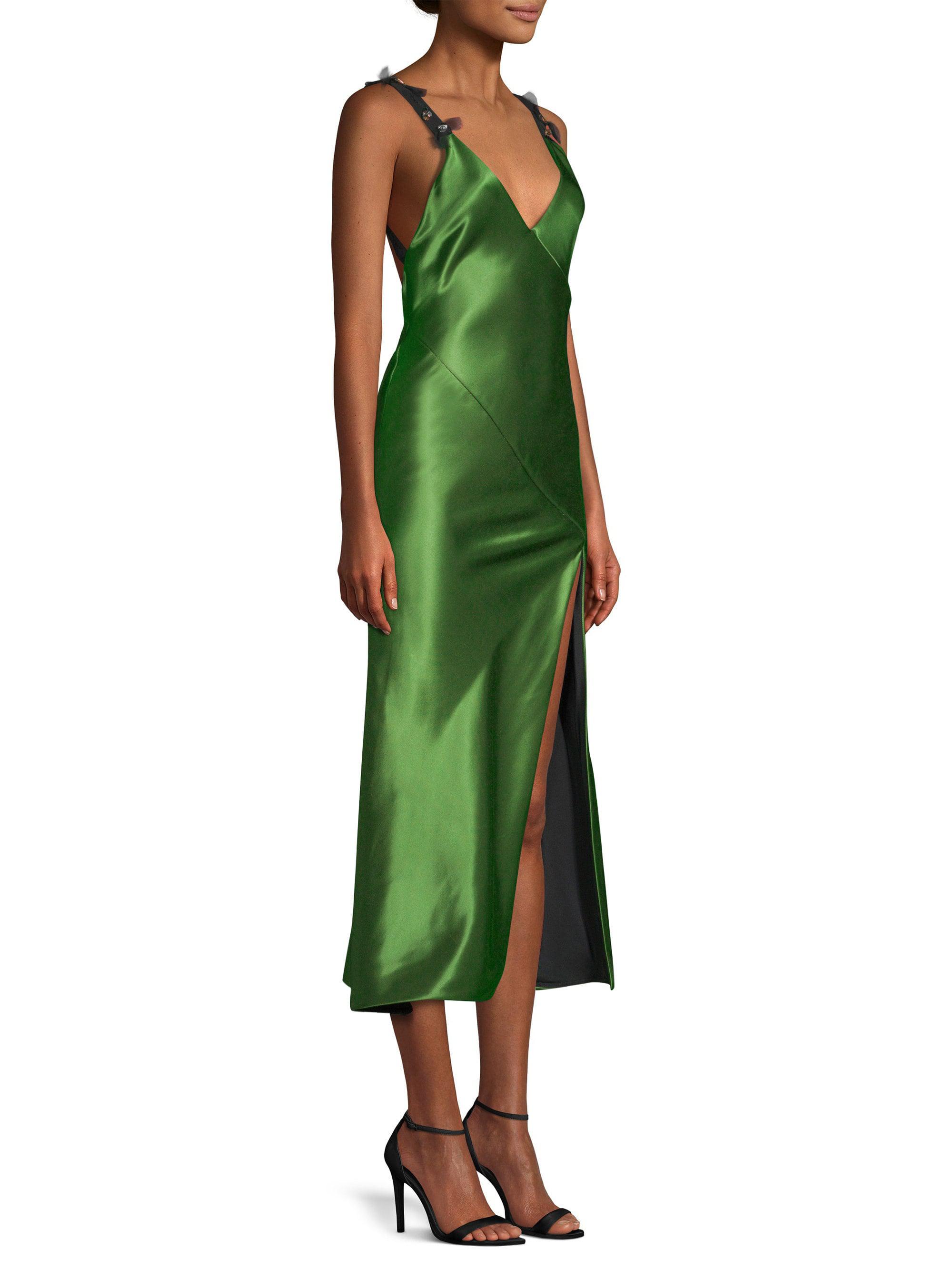 Lyst Jason Wu Liquid Satin Bias Cut Slip Dress In Green Gallery