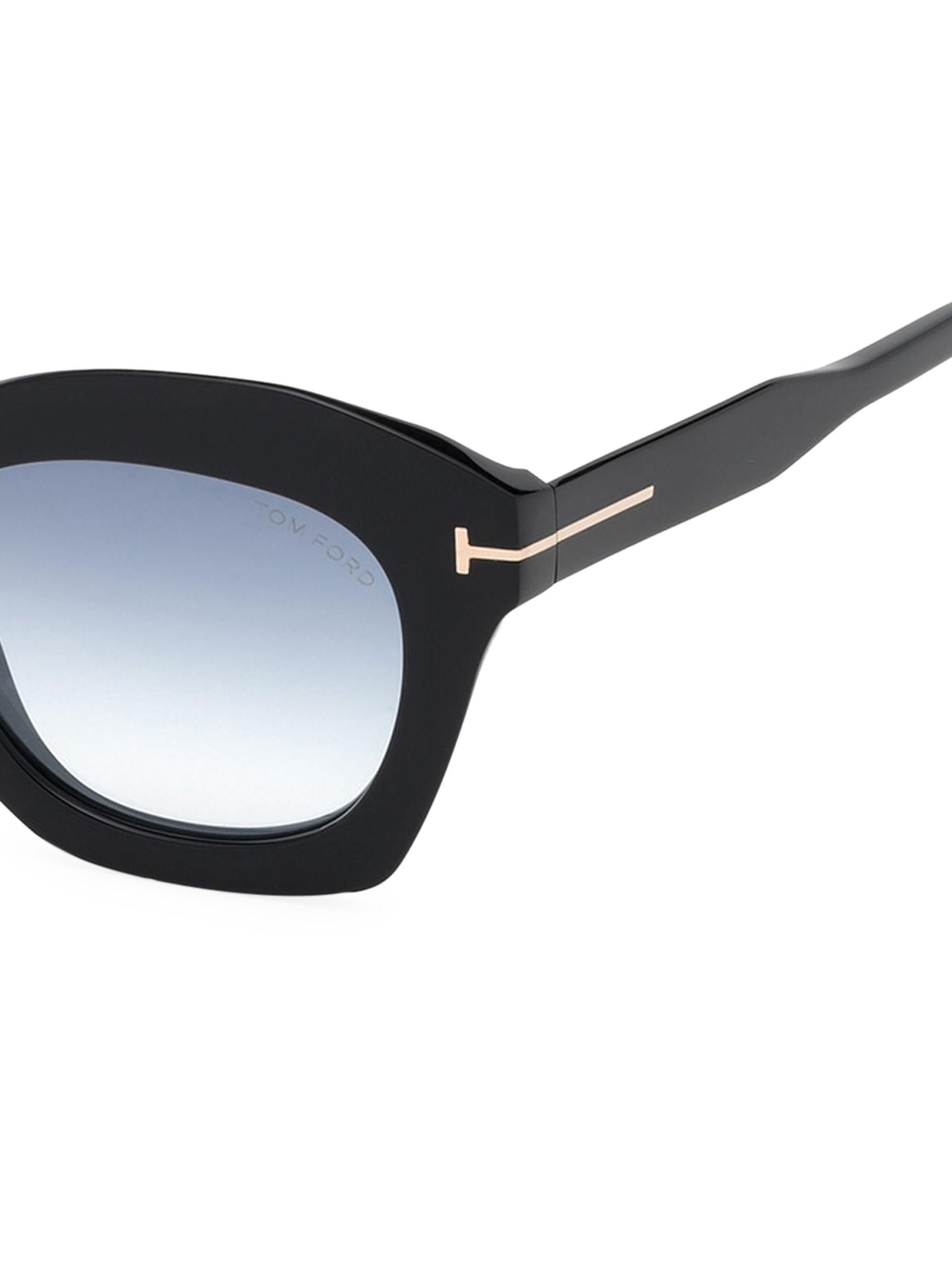 Tom Ford Women S Bardot 53mm Cat Eye Sunglasses Black Gold In Black