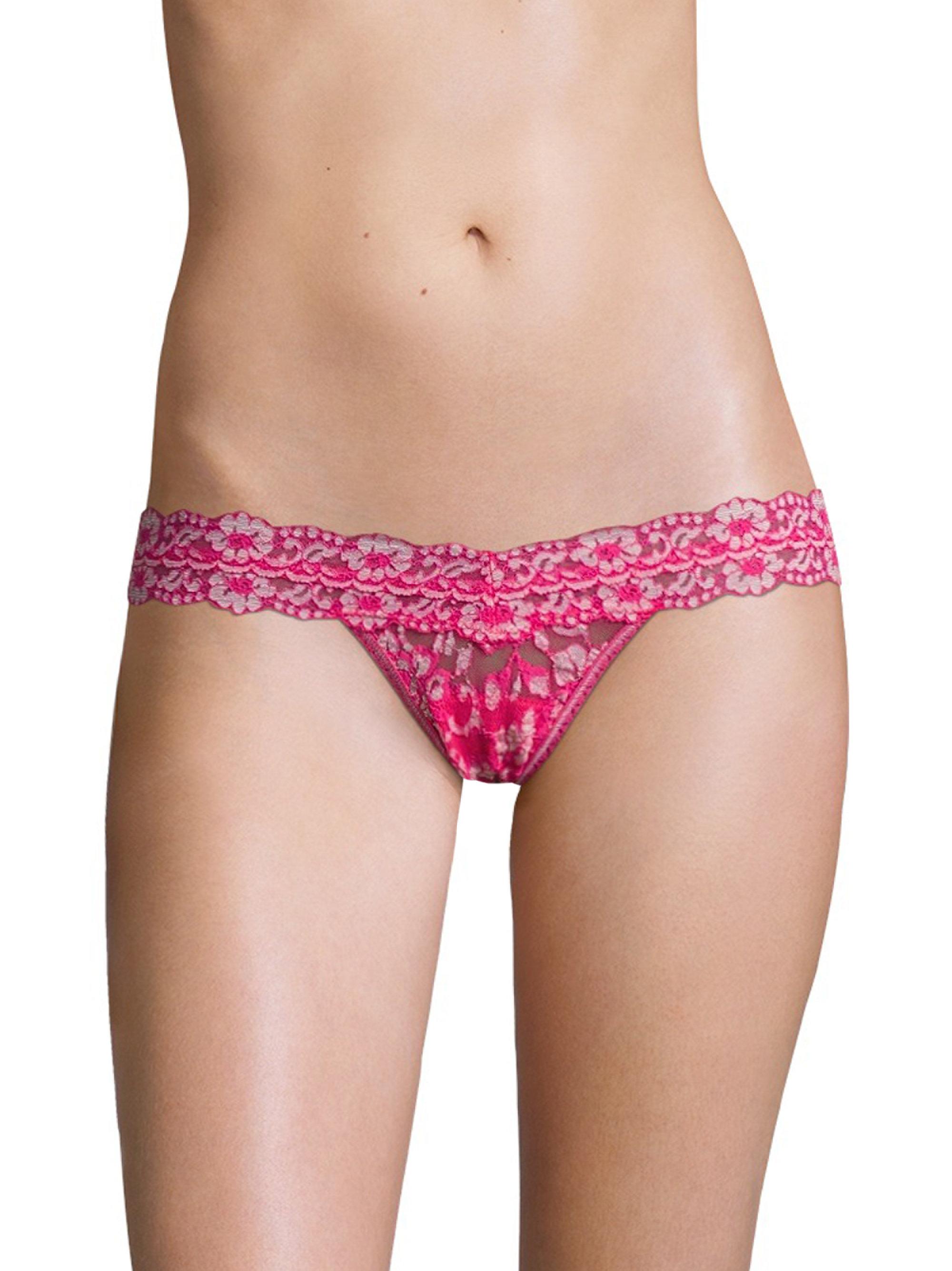 Lyst Hanky Panky Cross Dye Low Rise Lace Thong In Pink