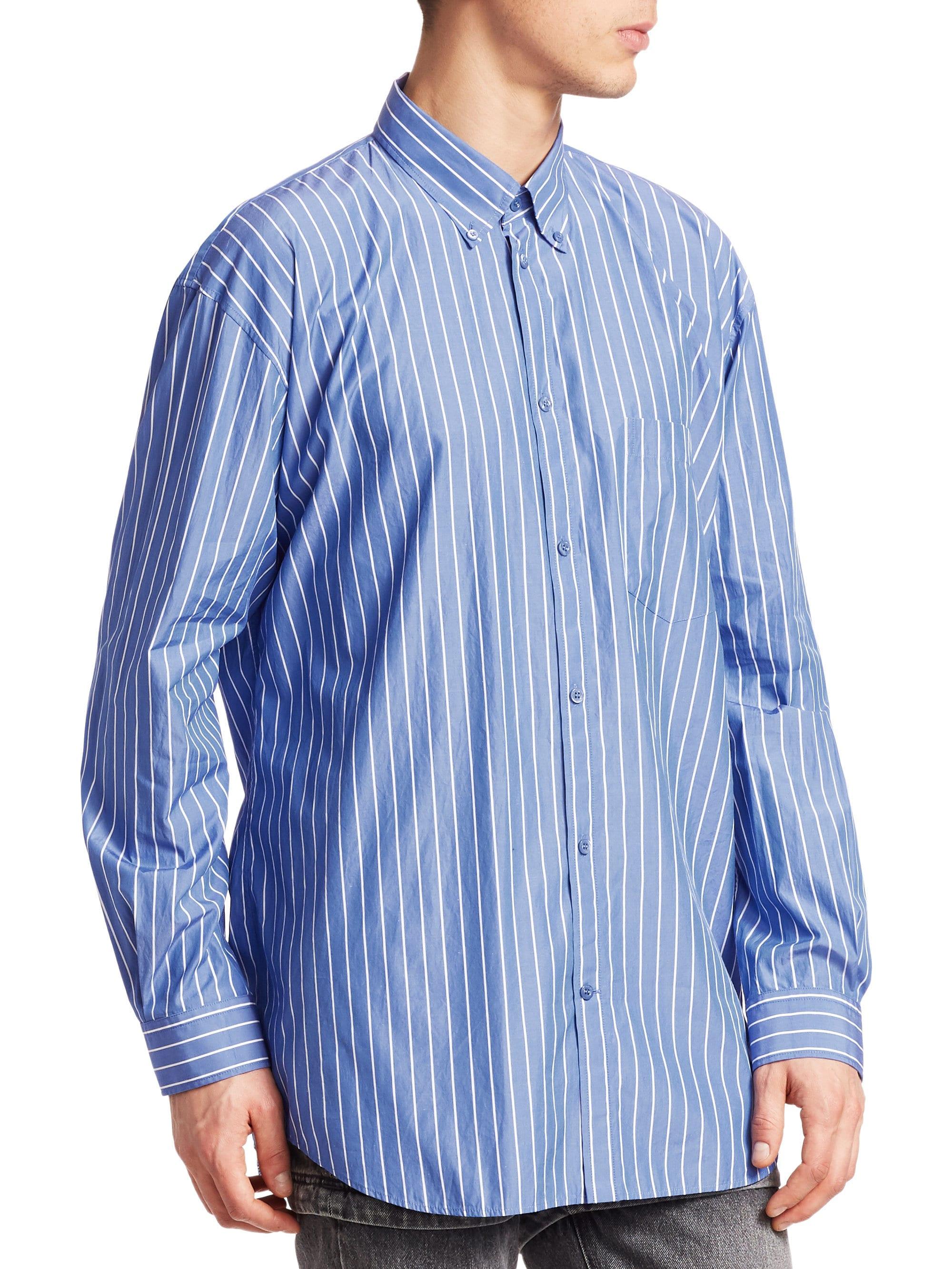 balenciaga logo button down shirt