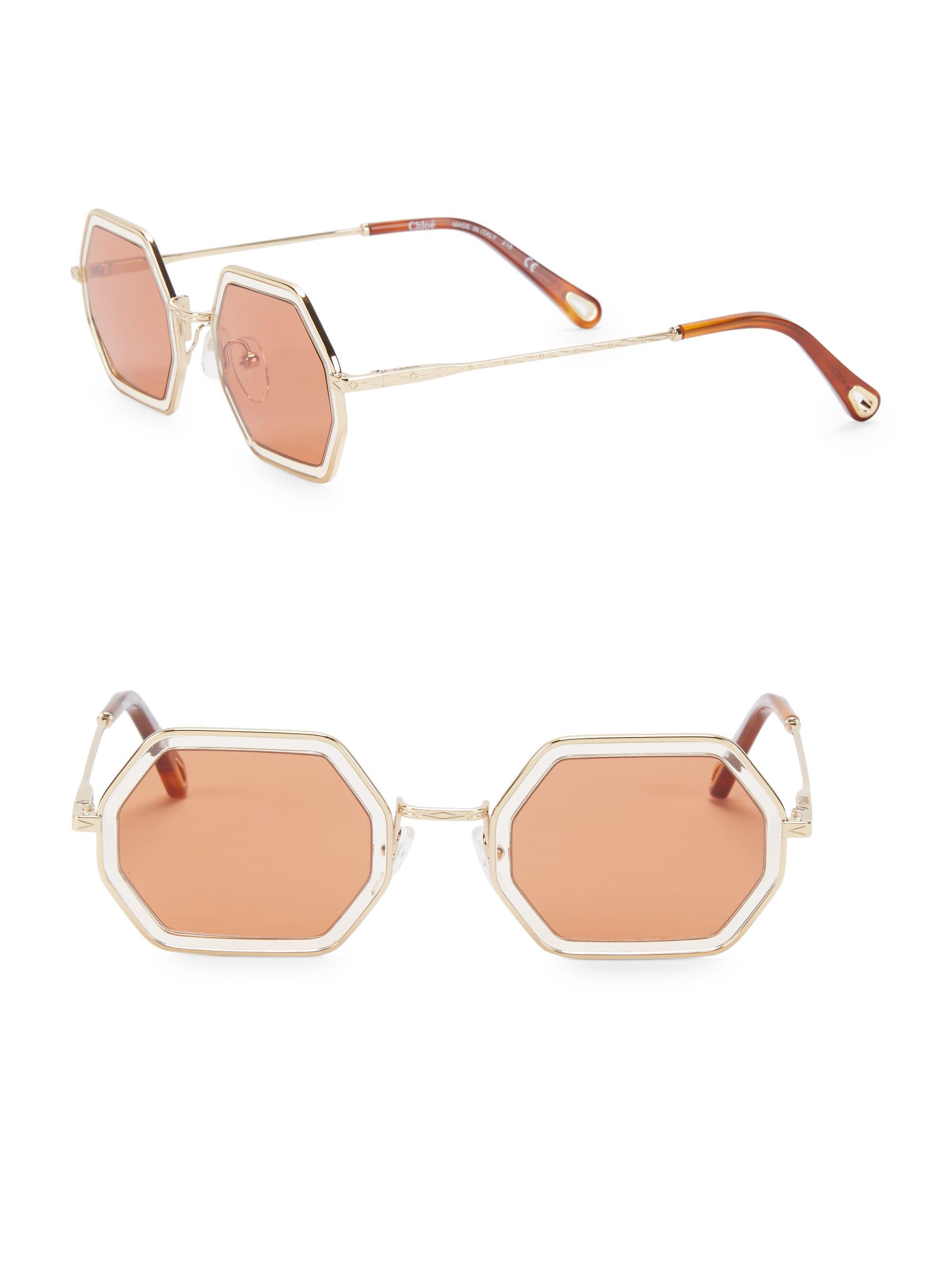 Chloé 53mm Hexagon Sunglasses Lyst 9925