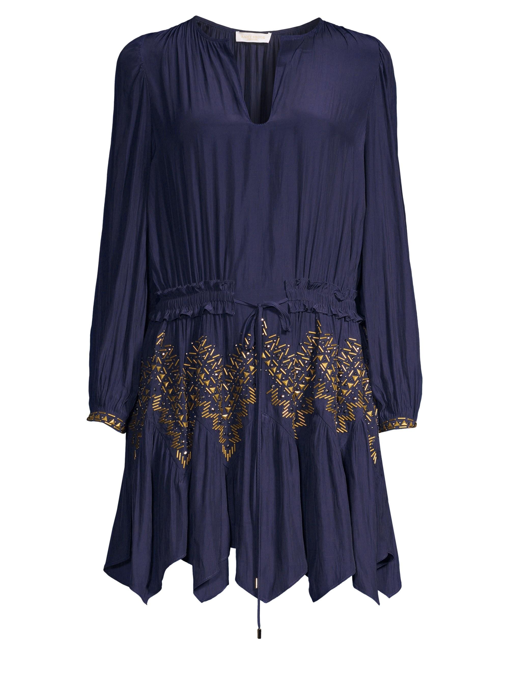 Lyst Ramy Brook Women's Hanna Embellished Handkerchief Hem Dress