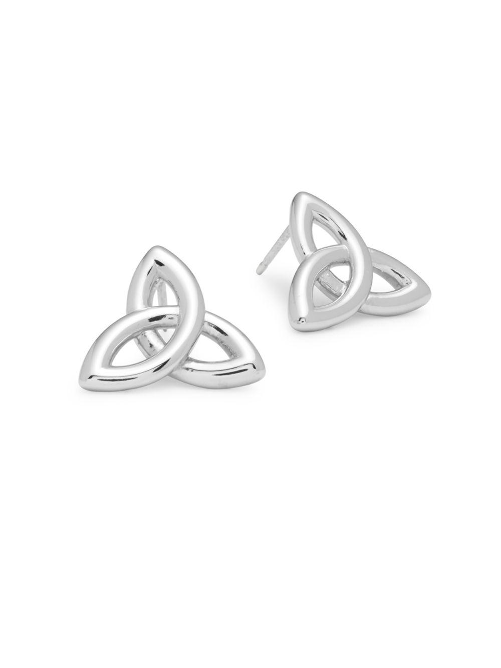 Saks Fifth Avenue Sterling Silver Celtic Infinite Earrings In Saks Fifth Avenue Women S Metallic Sterling Silver Celtic Infinite Earrings
