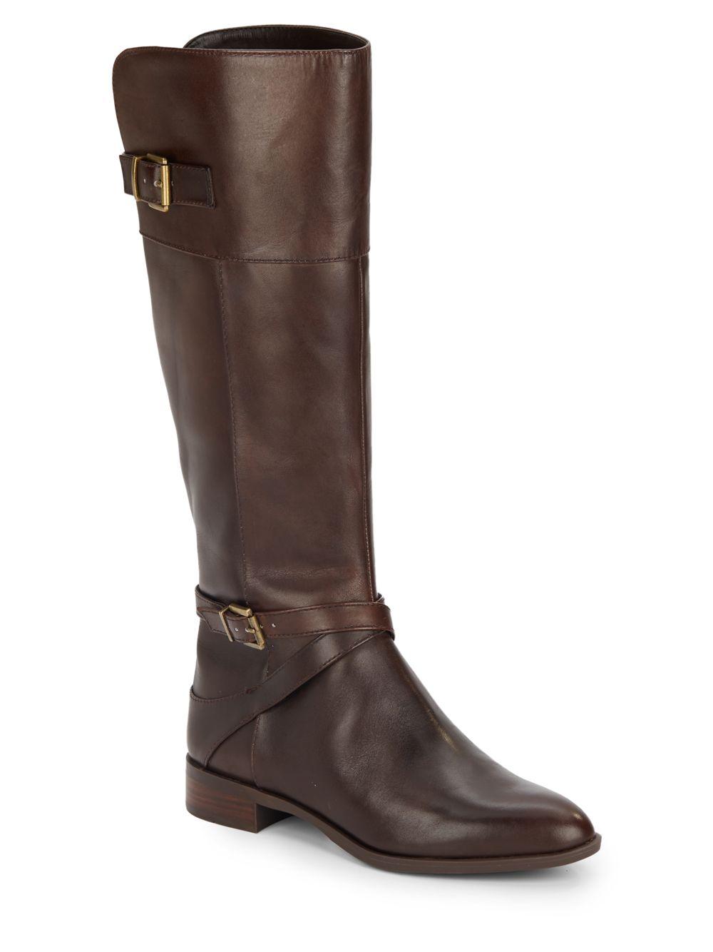 Saks fifth avenue Noah Leather Boots in Brown | Lyst