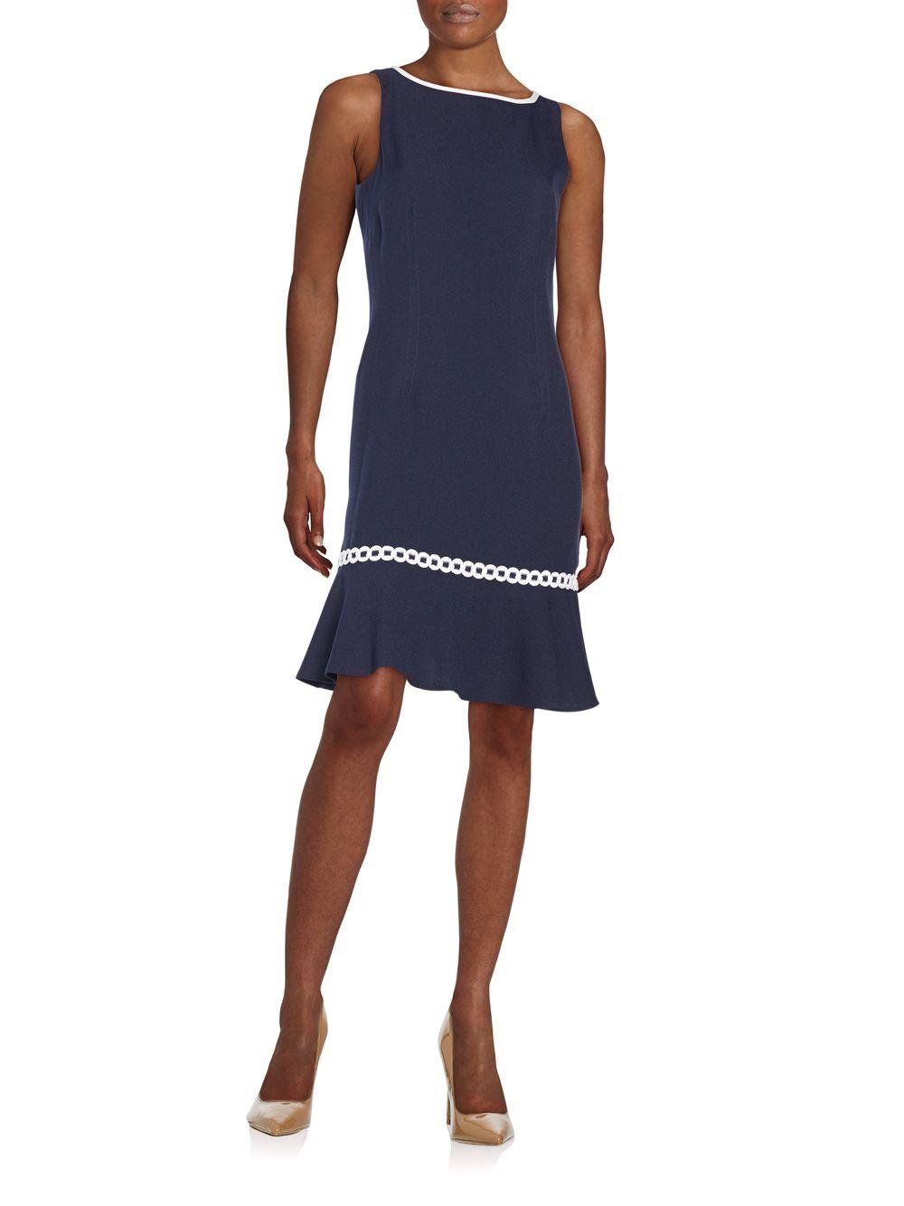 Karl lagerfeld Flounce Hem Dress in Blue | Lyst