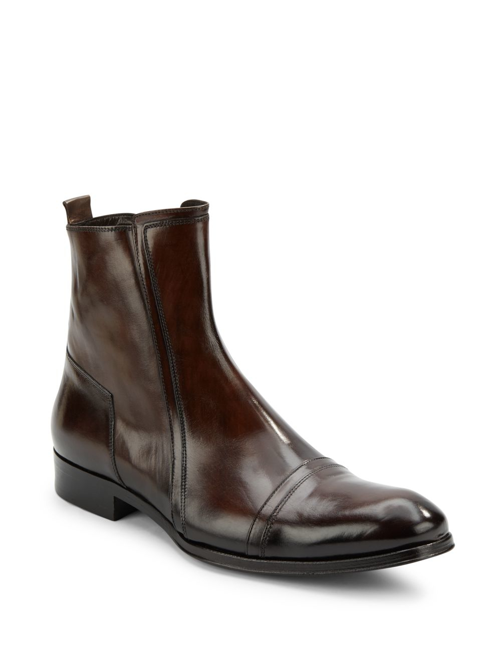 Lyst - Jo Ghost Square Toe Leather Ankle Boots in Brown for Men