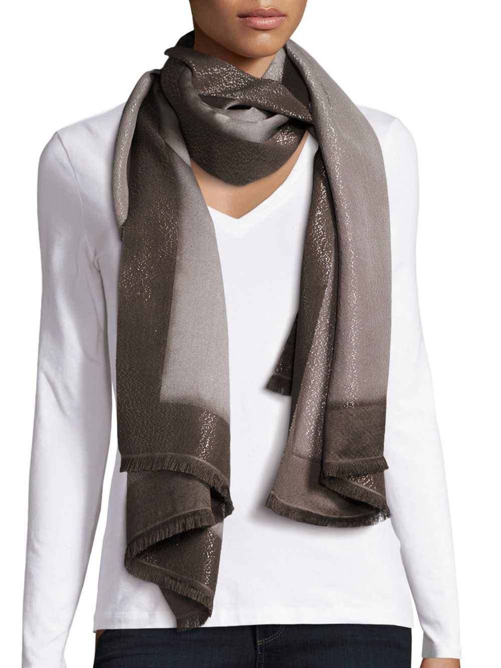 Bajra Cashmere & Silk Scarf in Gray | Lyst