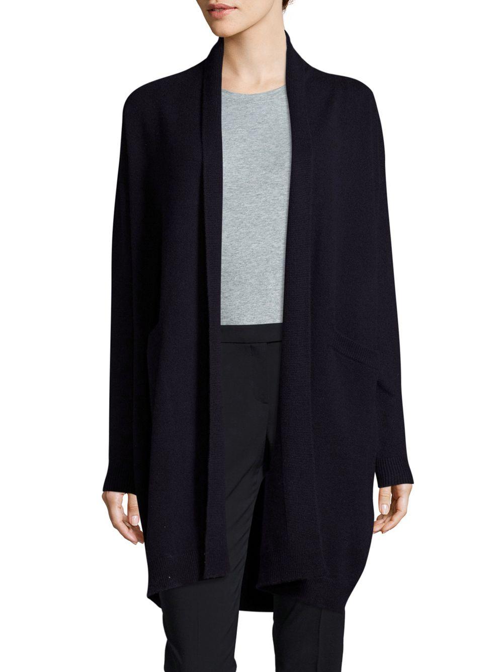 Vince Solid Cashmere Cardigan in Blue | Lyst