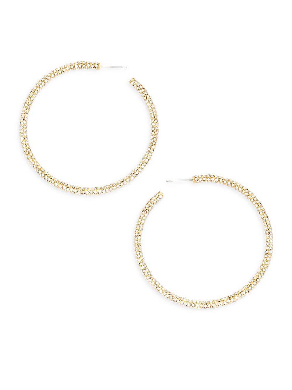 Lyst Adriana Orsini Jumbo Pavé Hoop Earrings In Metallic Adriana Orsini Women S Metallic Jumbo Pavé Hoop Earrings
