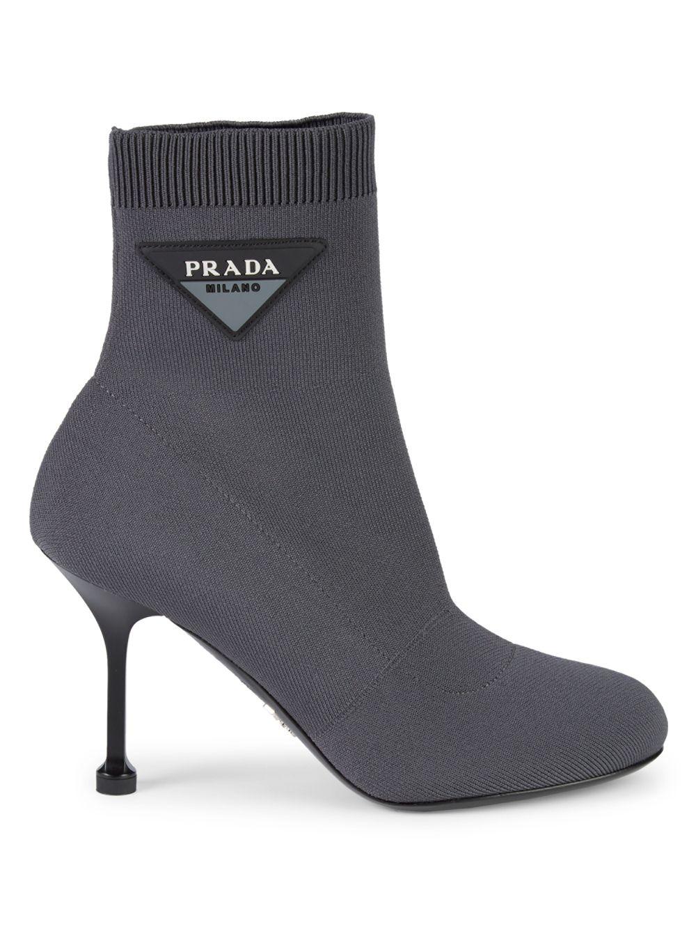 Prada Stretch Sock-fit Ankle Booties in Gray - Save 26% - Lyst