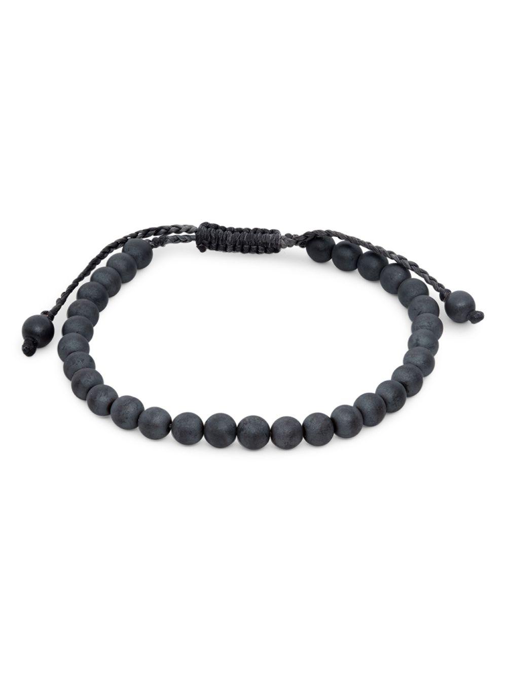 Saks Fifth Avenue Link Up Wooden Beaded Bracelet in Black for Men Lyst