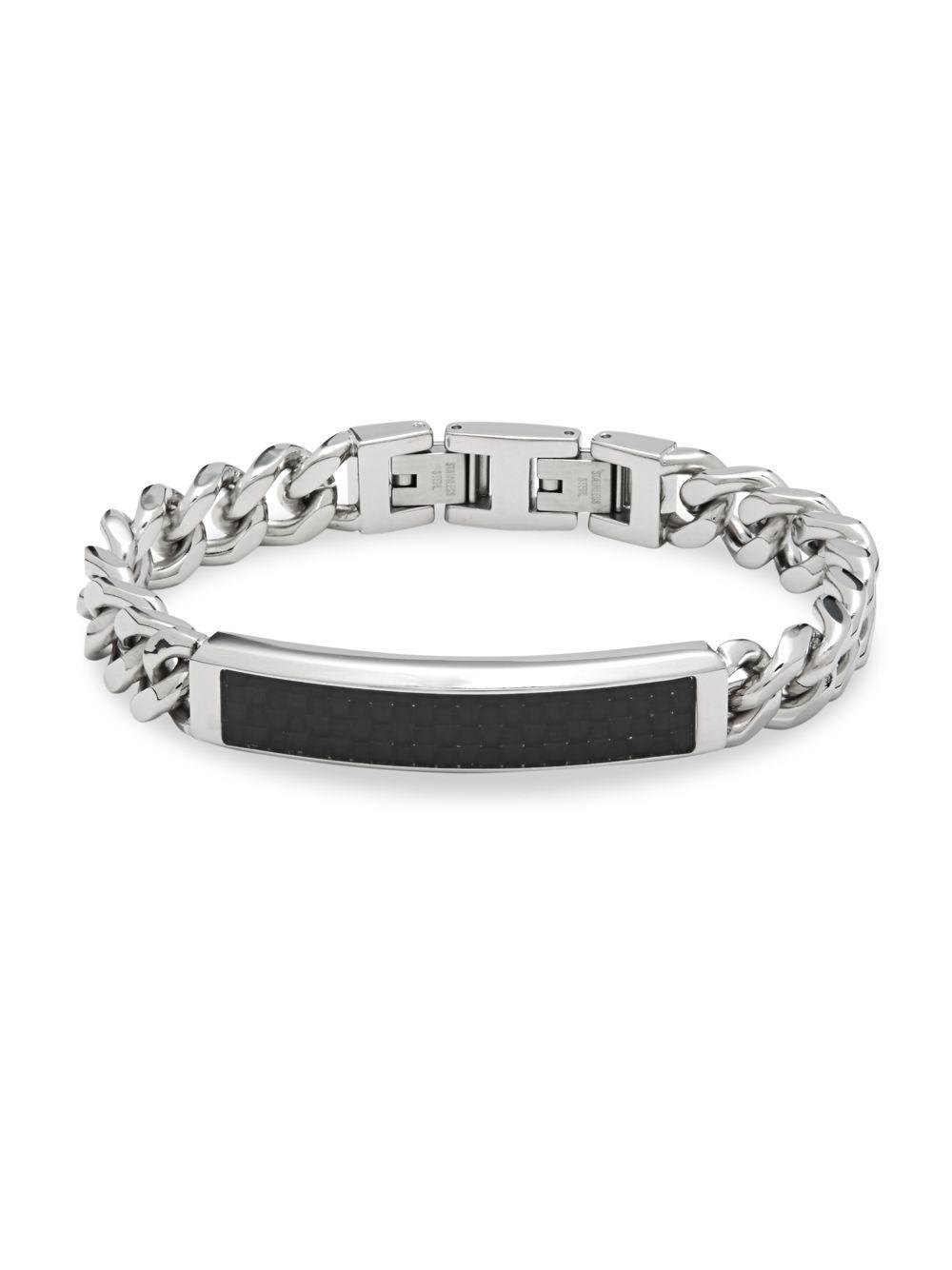 Lyst Saks Fifth Avenue Stainless Steel Foldover Bracelet in Metallic