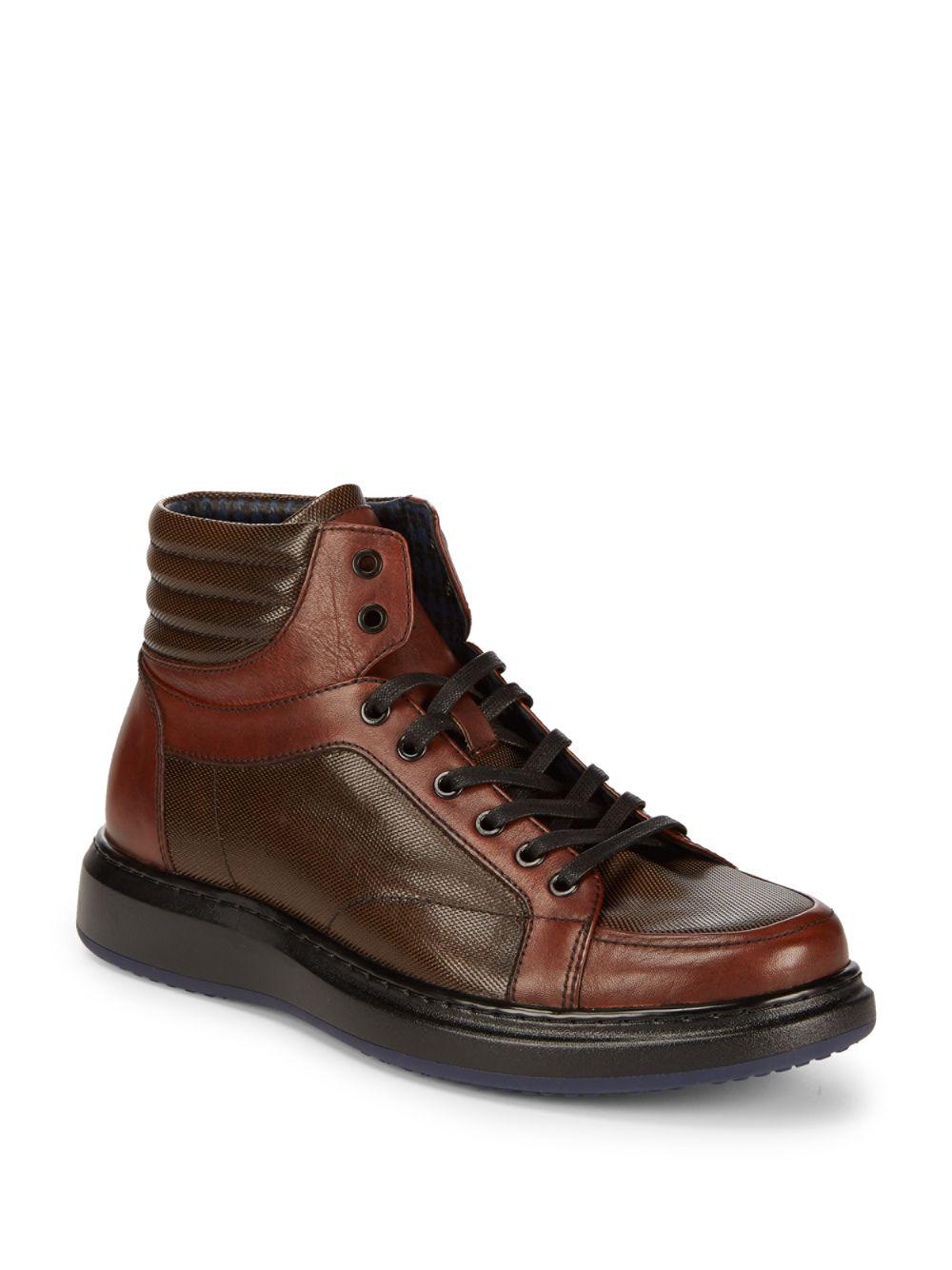 Karl Lagerfeld High Top Leather Boots in Cognac (Brown) for Men - Lyst