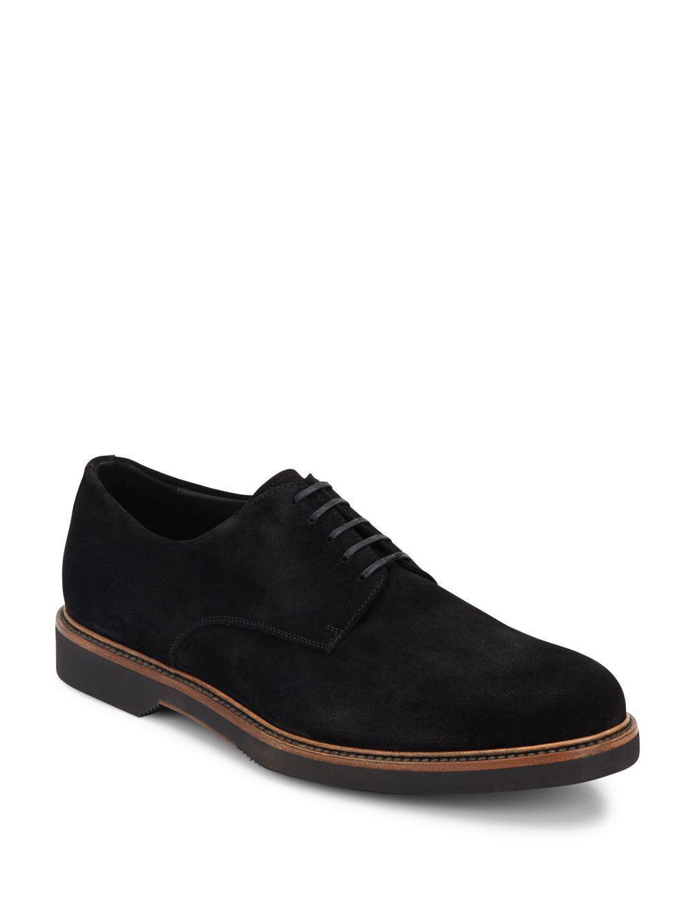 Lyst - Ferragamo Metropole Suede Derby Shoes in Black for Men