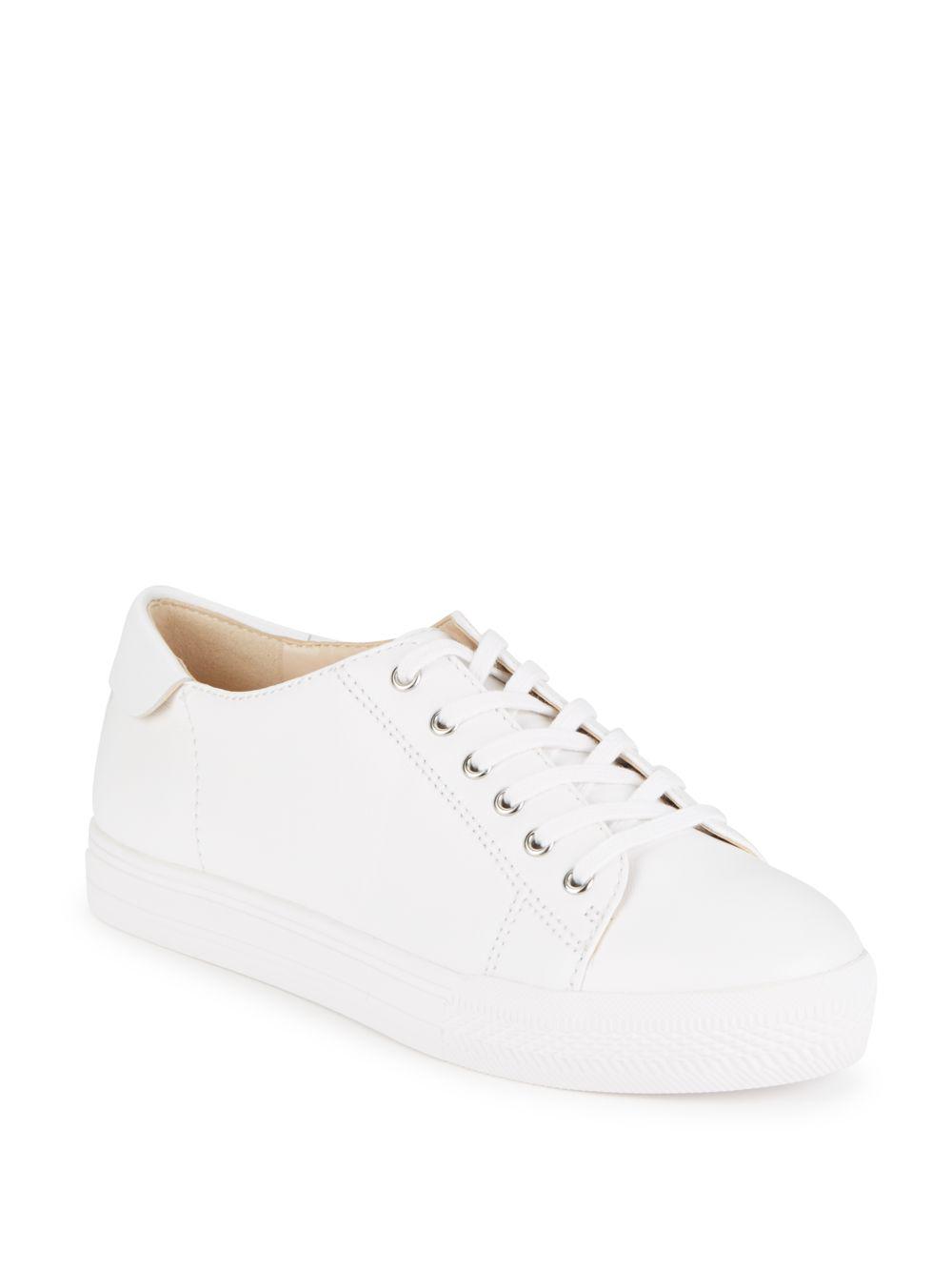 Lyst - Nine West Patrick Leather Platform Sneakers in White