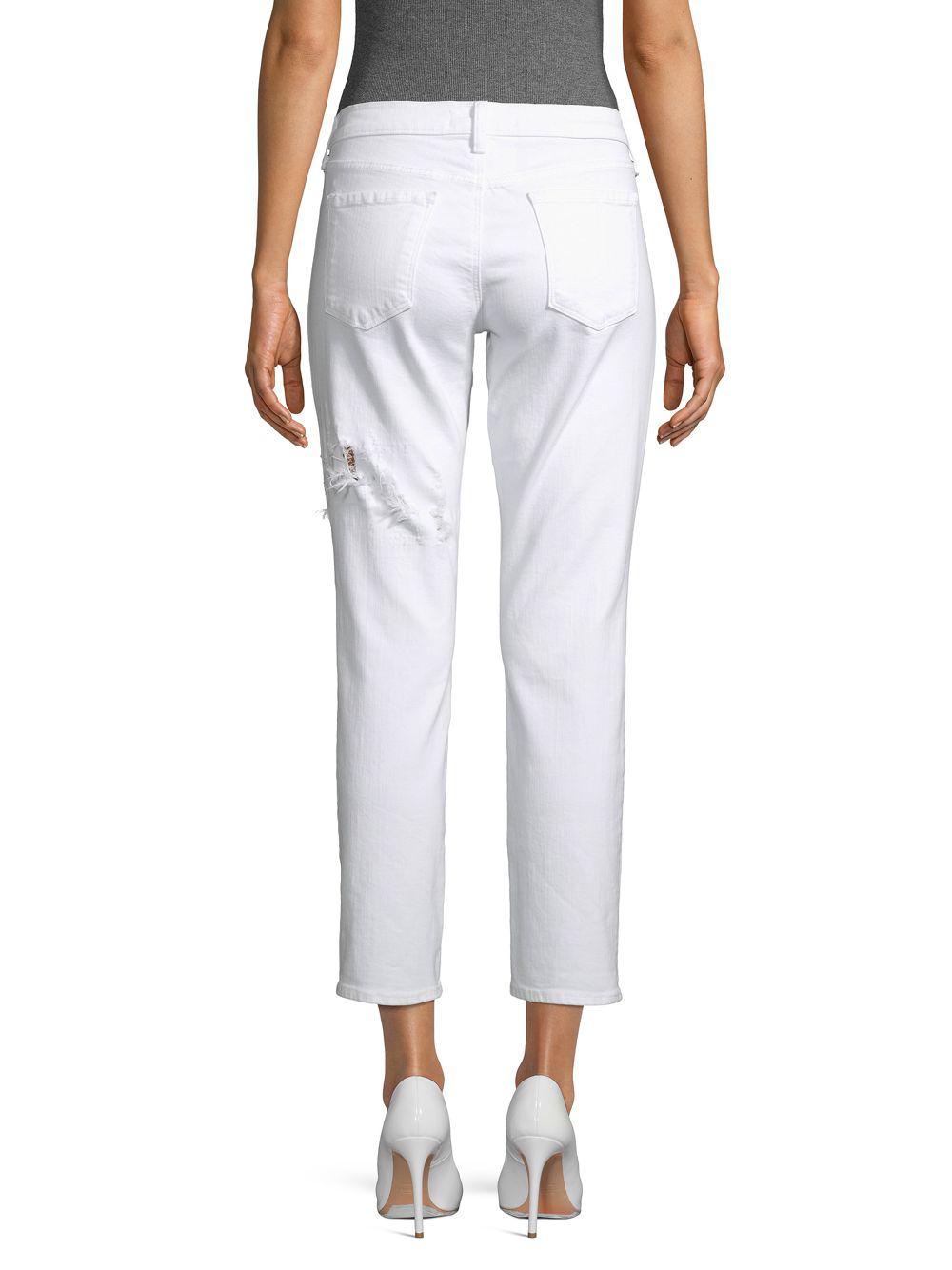 white cropped skinny jeans