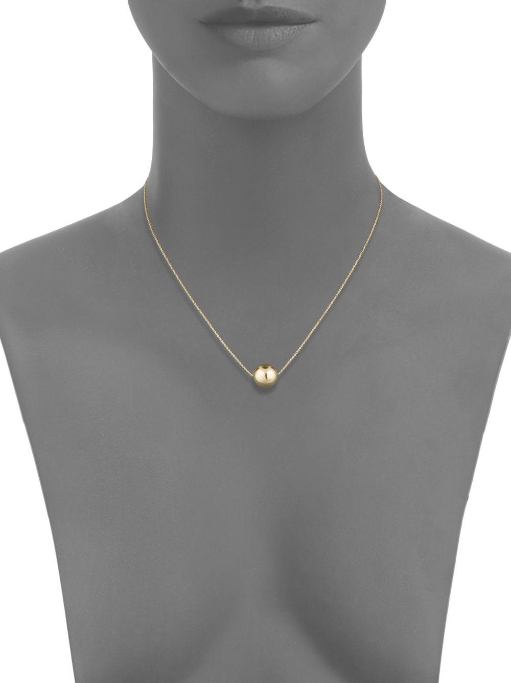 Saks Fifth Avenue 14k Yellow Gold Ball Pendant Necklace in Metallic Lyst
