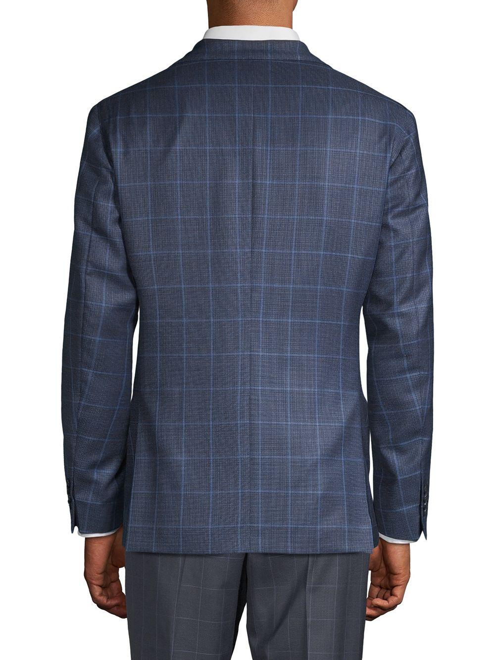 Lubiam Windowpane Check Wool Sport Jacket In Blue For Men Lyst 