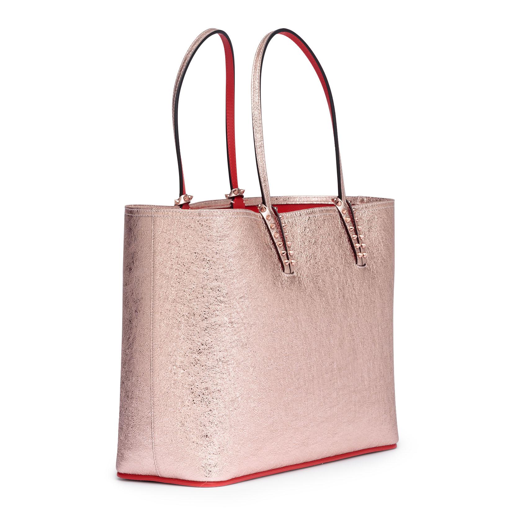 Lyst Louboutin Cabata Vintage Rose Gold Leather Tote In Pink Gallery