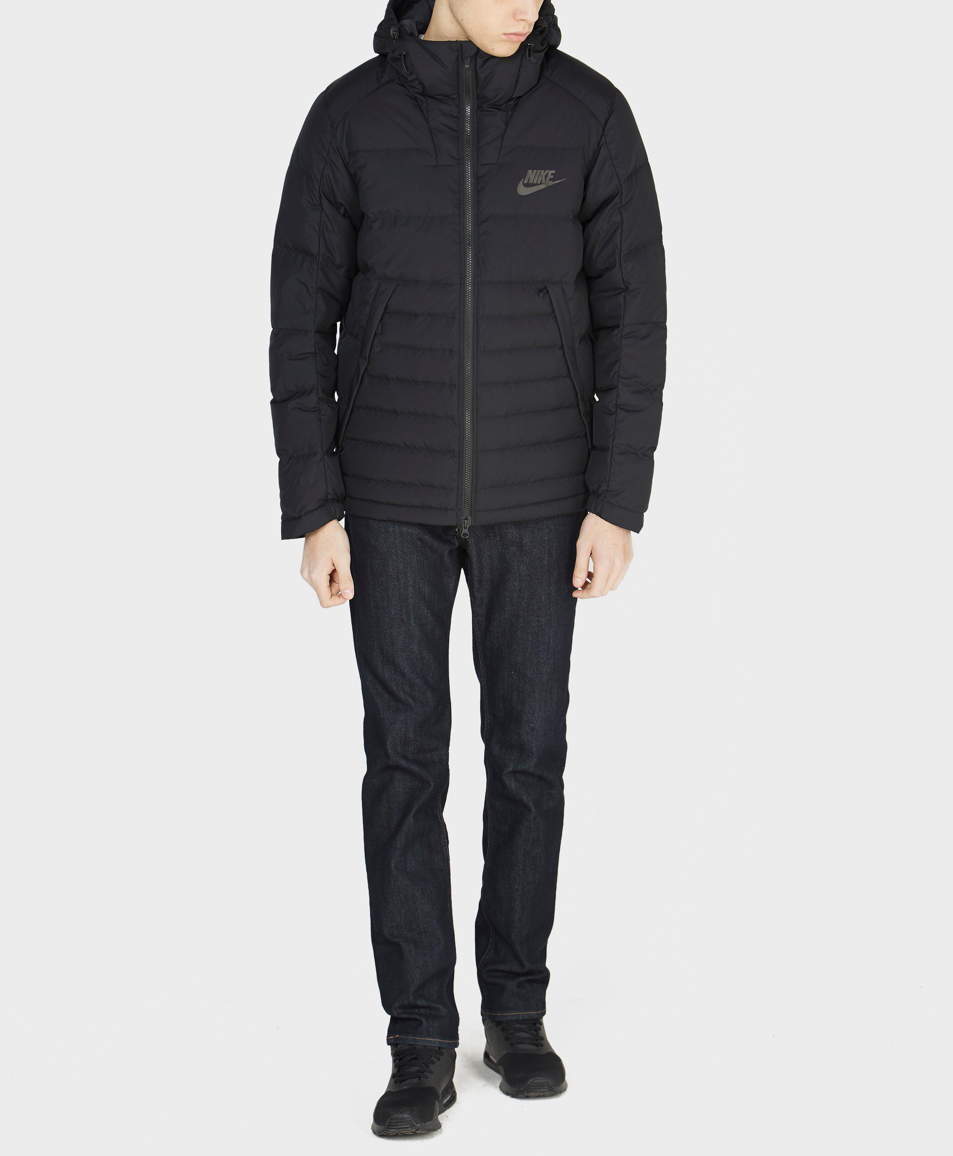 nike longline padded jacket in black