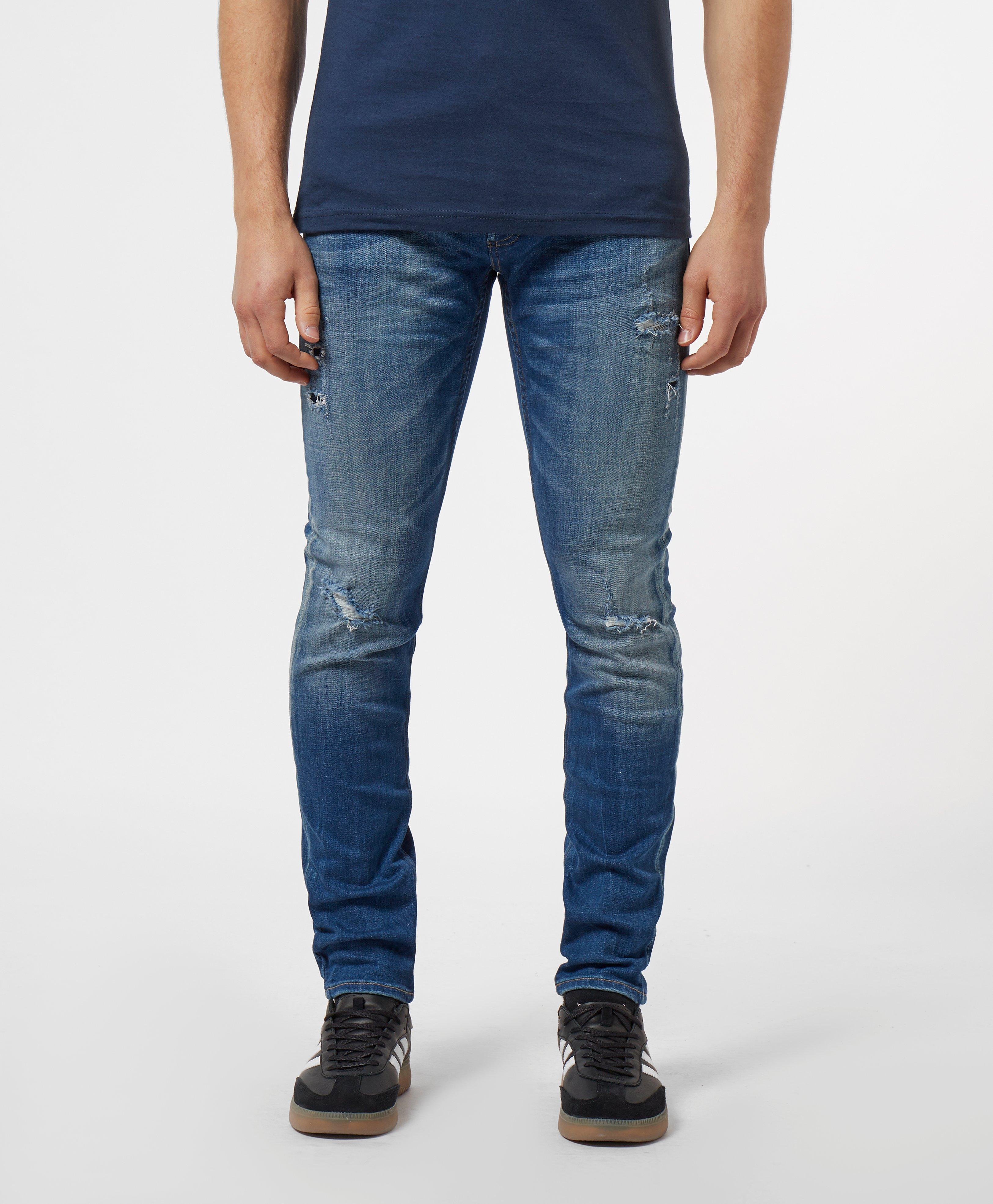 Denham Bolt Distressed Skinny Jeans in Blue for Men - Lyst