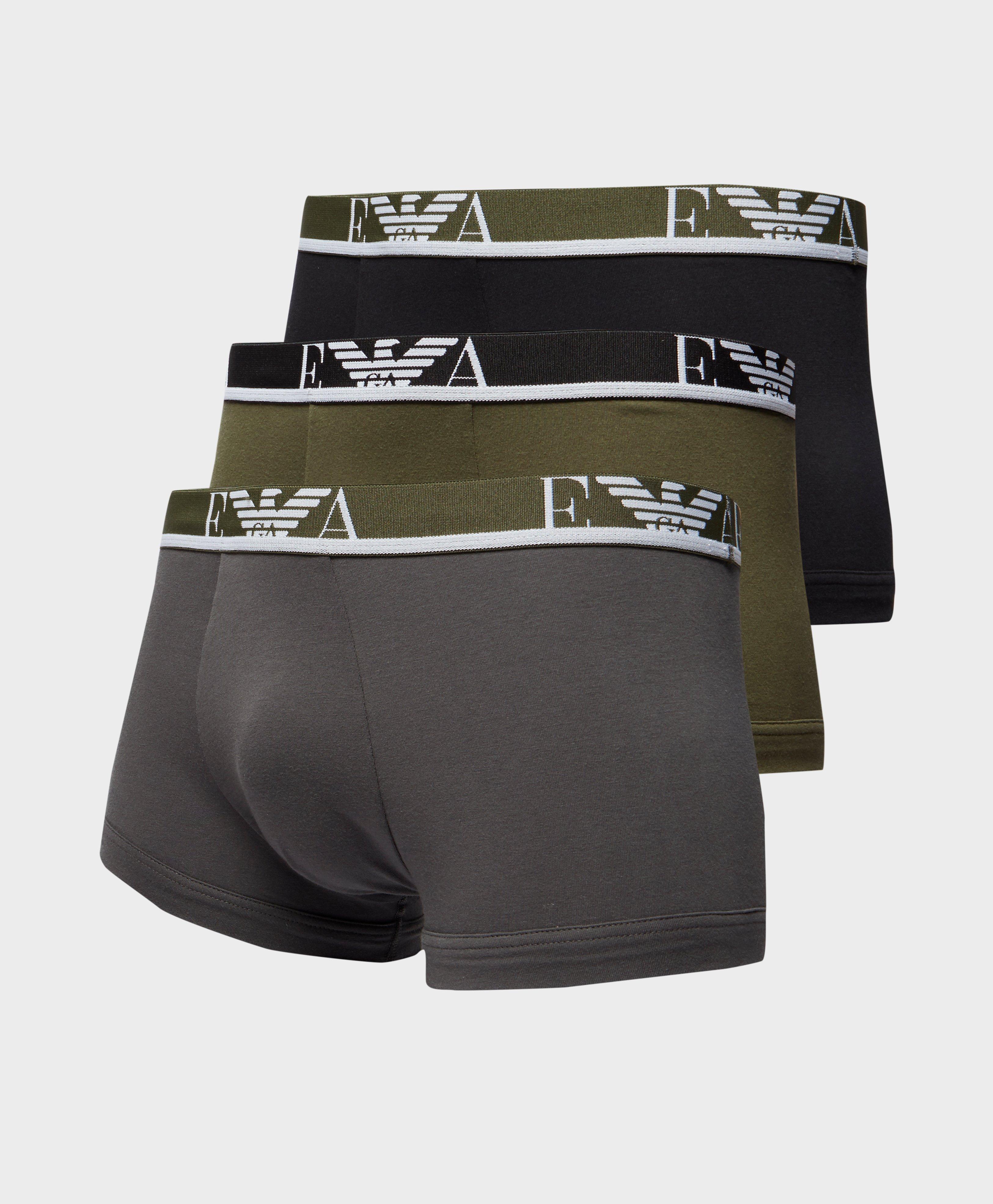 Emporio armani 3pack Trunks in Black for Men Lyst