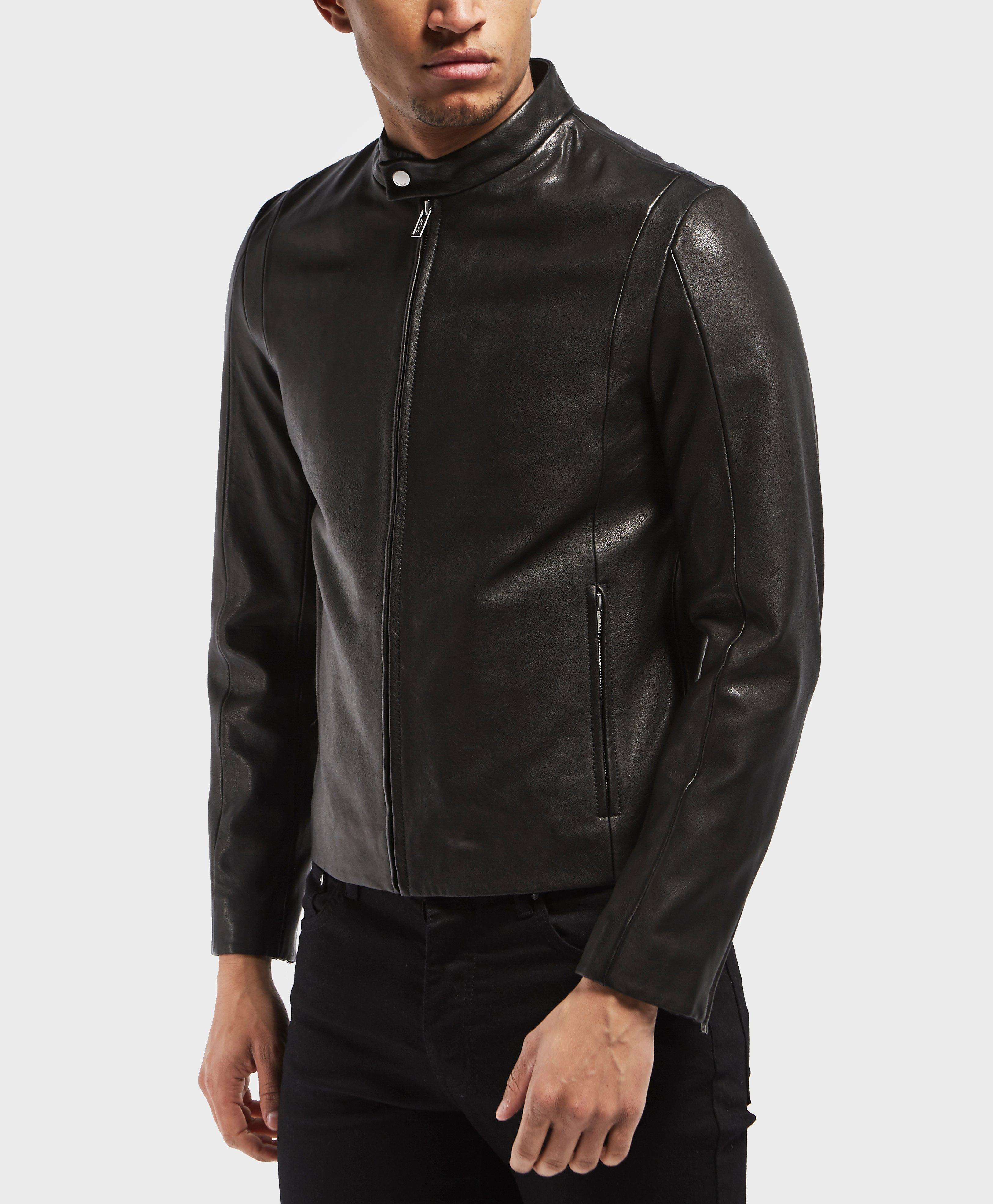 Lyst Hugo Leras Leather Jacket In Black For Men Save Hugo Men S Black Leras Leather Jacket