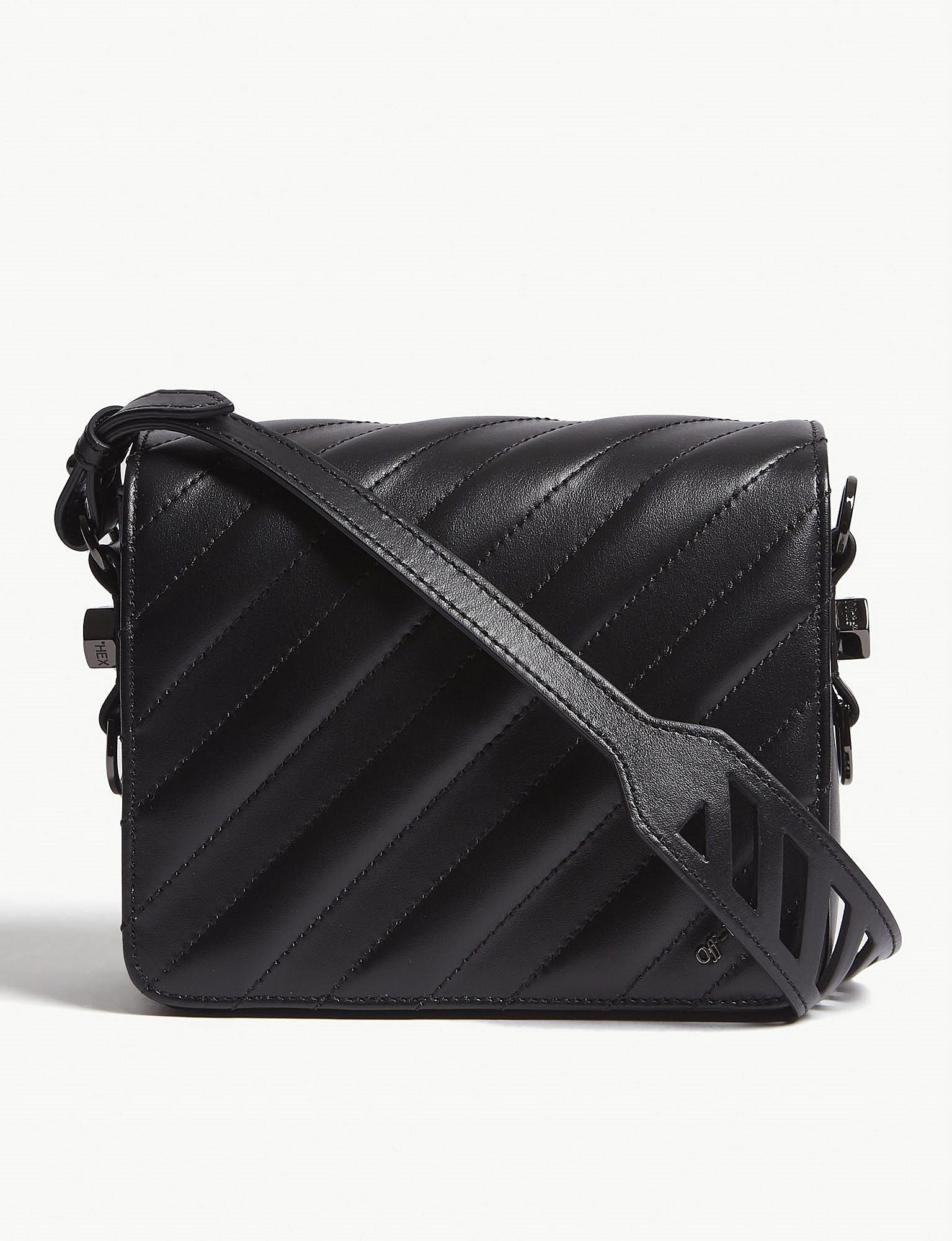 Lyst - Off-White C/O Virgil Abloh Quilted Binder Clip Leather Shoulder Bag in Black