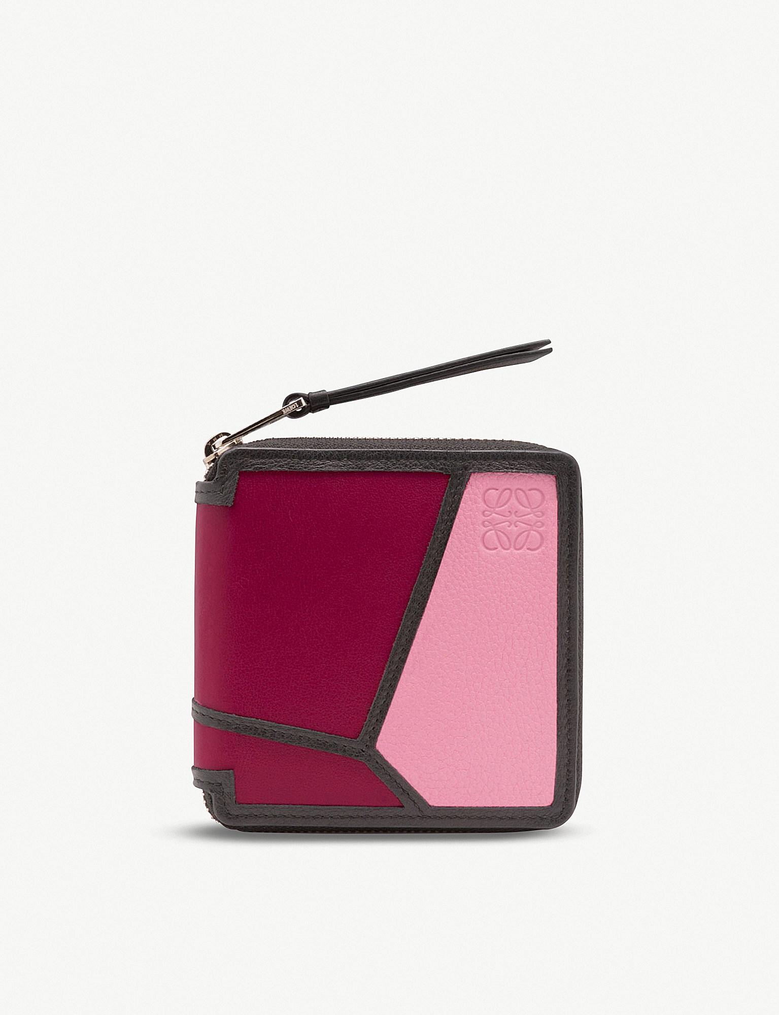 Lyst Loewe Puzzle Ziparound Square Leather Wallet in Pink