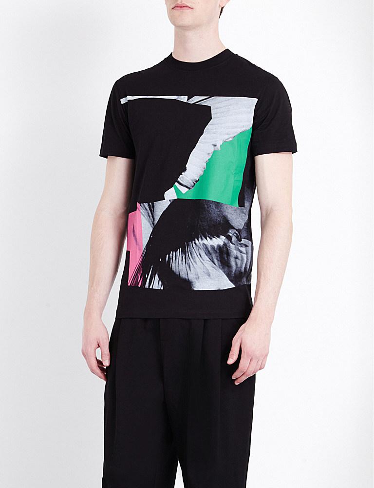 Lyst - Mcq Alexander Mcqueen Abstract-print Cotton-jersey T-shirt in ...