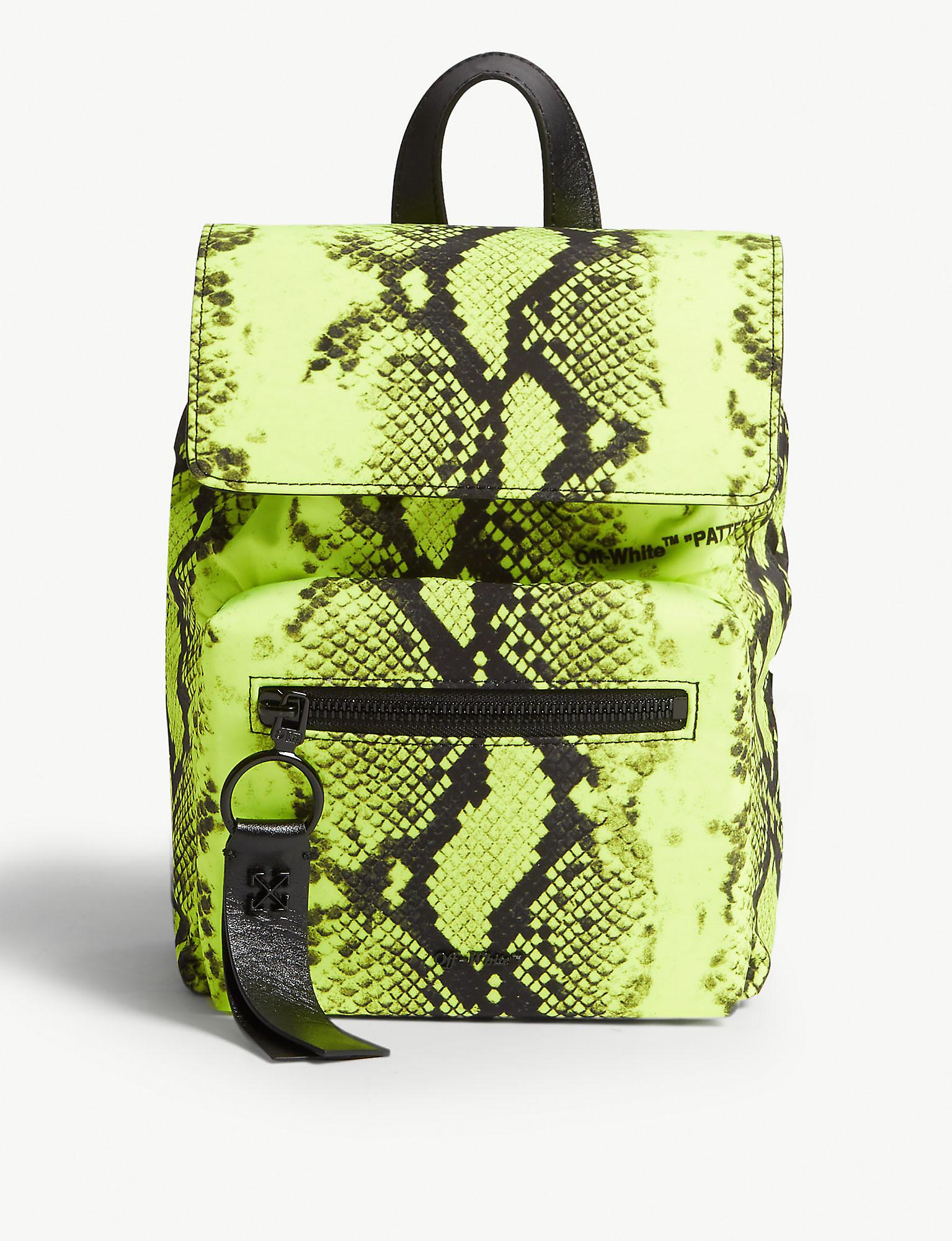 Lyst - Off-White c/o Virgil Abloh Fluorescent Snake Print Nylon Mini Backpack in Green